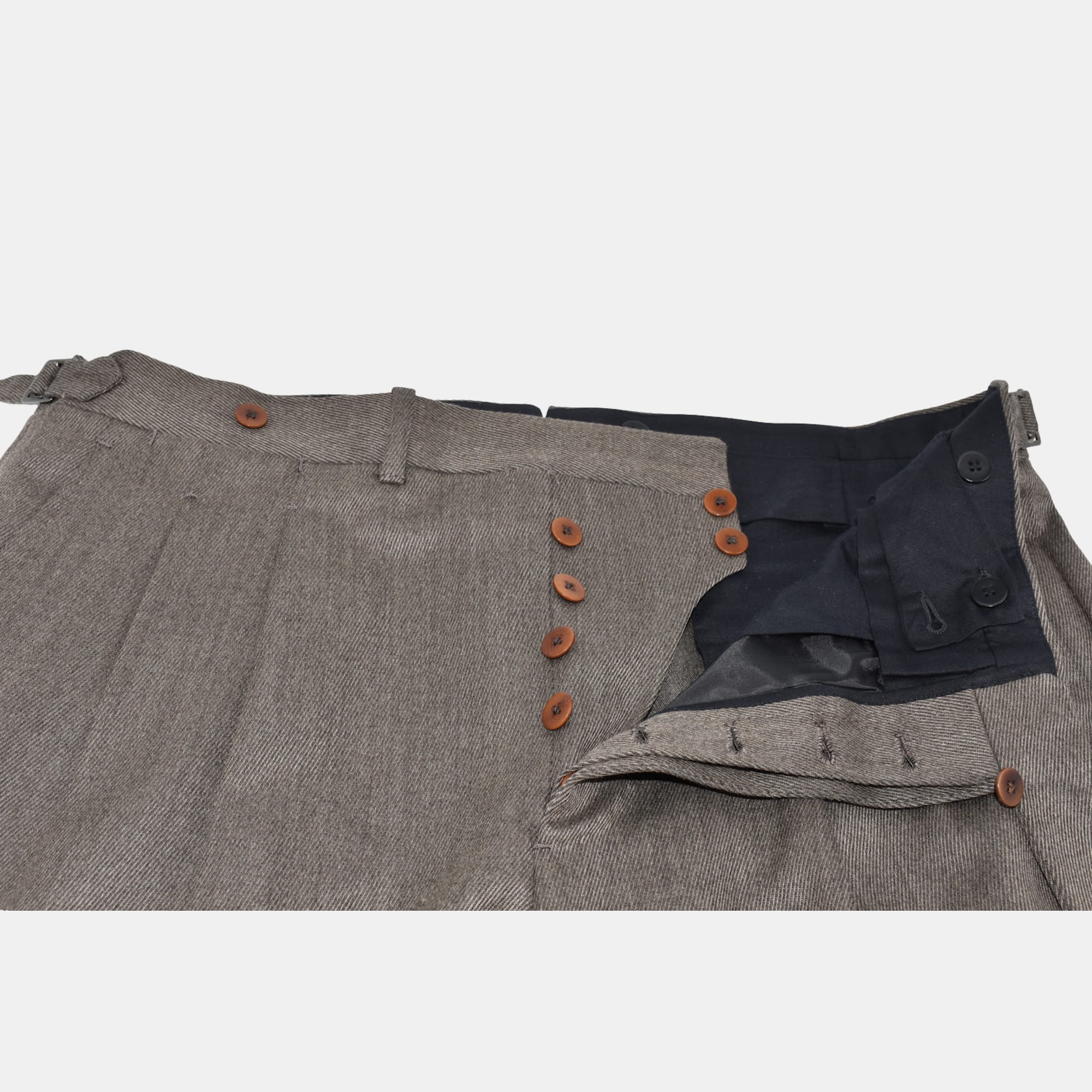 Brown Striped Trousers made of Wool (bespoke)