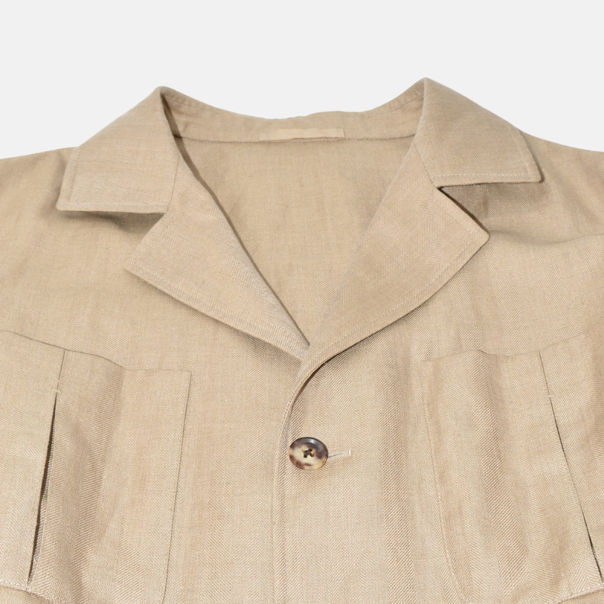 Beige Safari Jacket made of Linen/Camel Hair/Silk (EU 52)