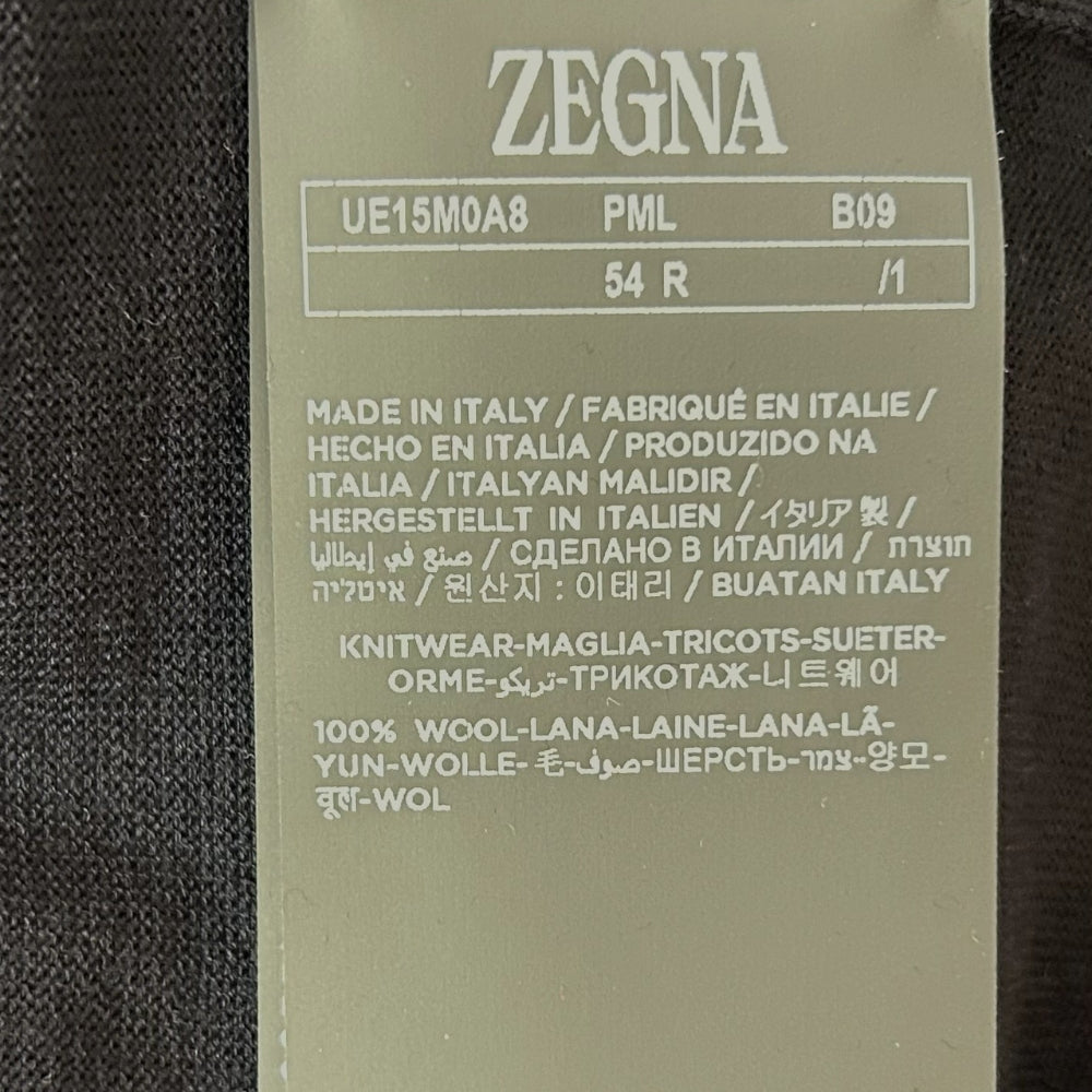 Navy Long-Sleeve Polo Shirt made of Wool (EU 54)