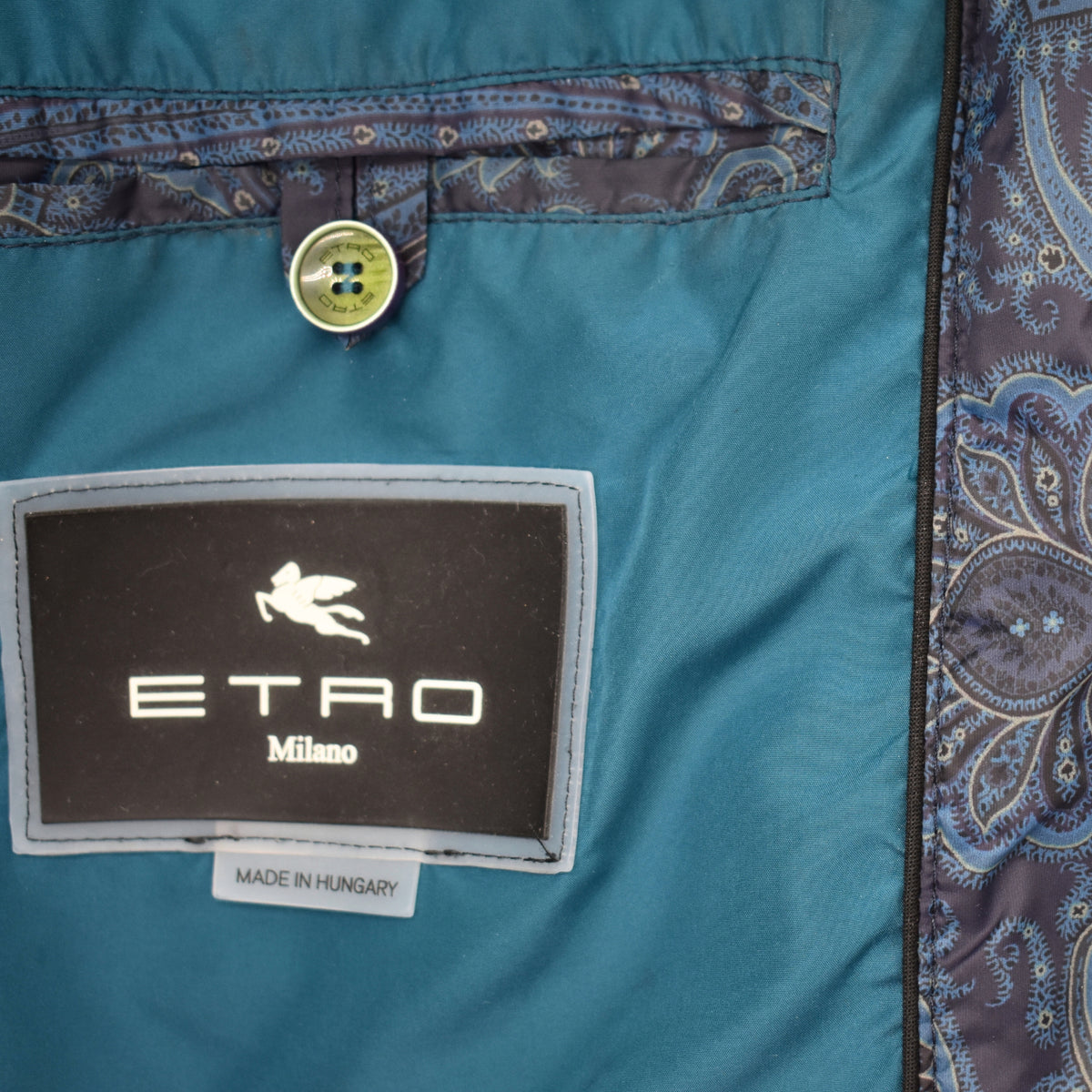 Blue Patterned Down Jacket made of Polyamide (S)