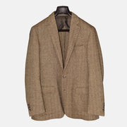 Brown Herringbone Blazer made of Linen/Wool/Viscose (EU 50)