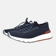 Navy Sneaker made of Cotton/Elastane/Leather Details (EU 43)