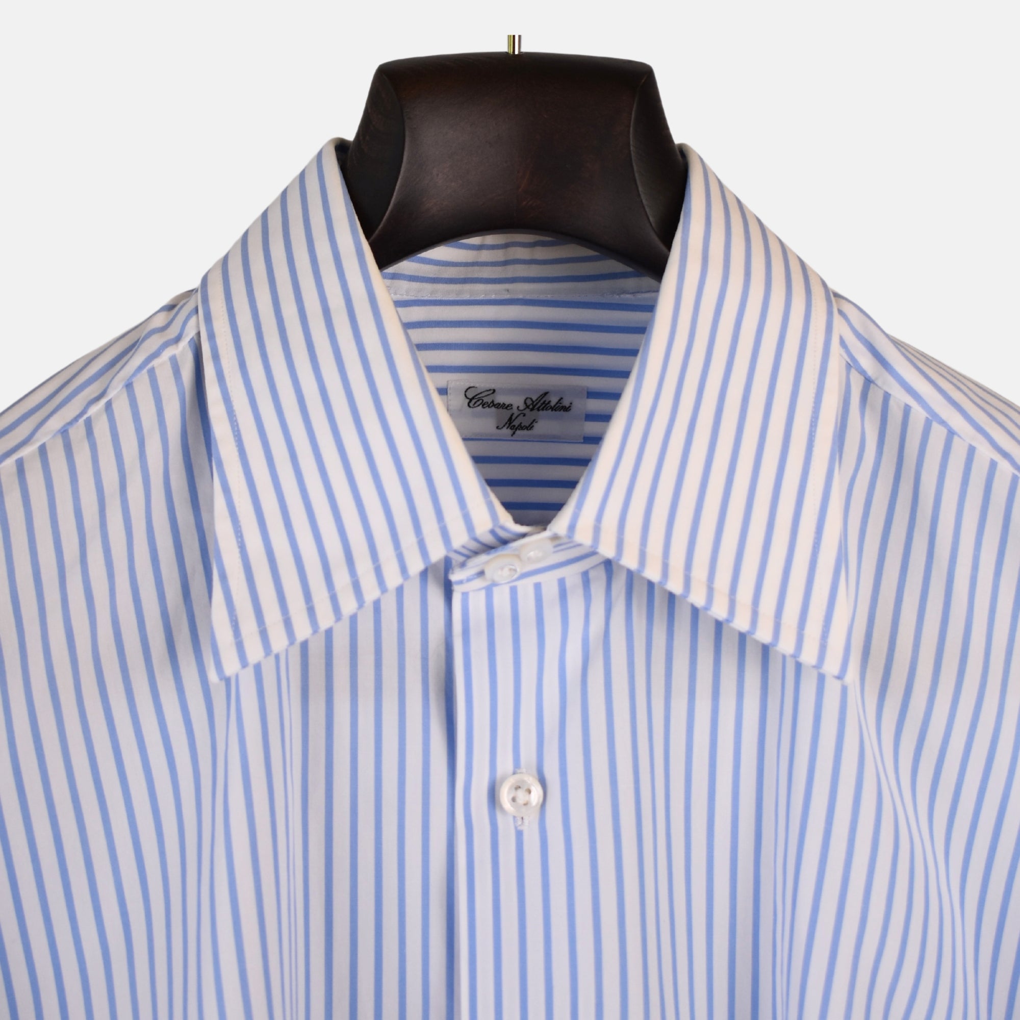 Blue-White Striped Shirt made of Cotton (EU 41)