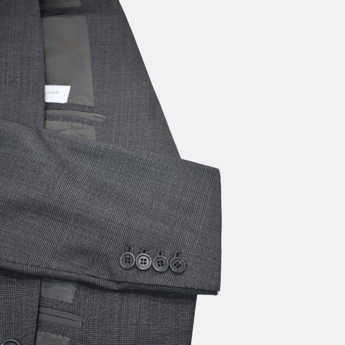 Gray-Black Checkered Blazer made of Wool (EU 50)