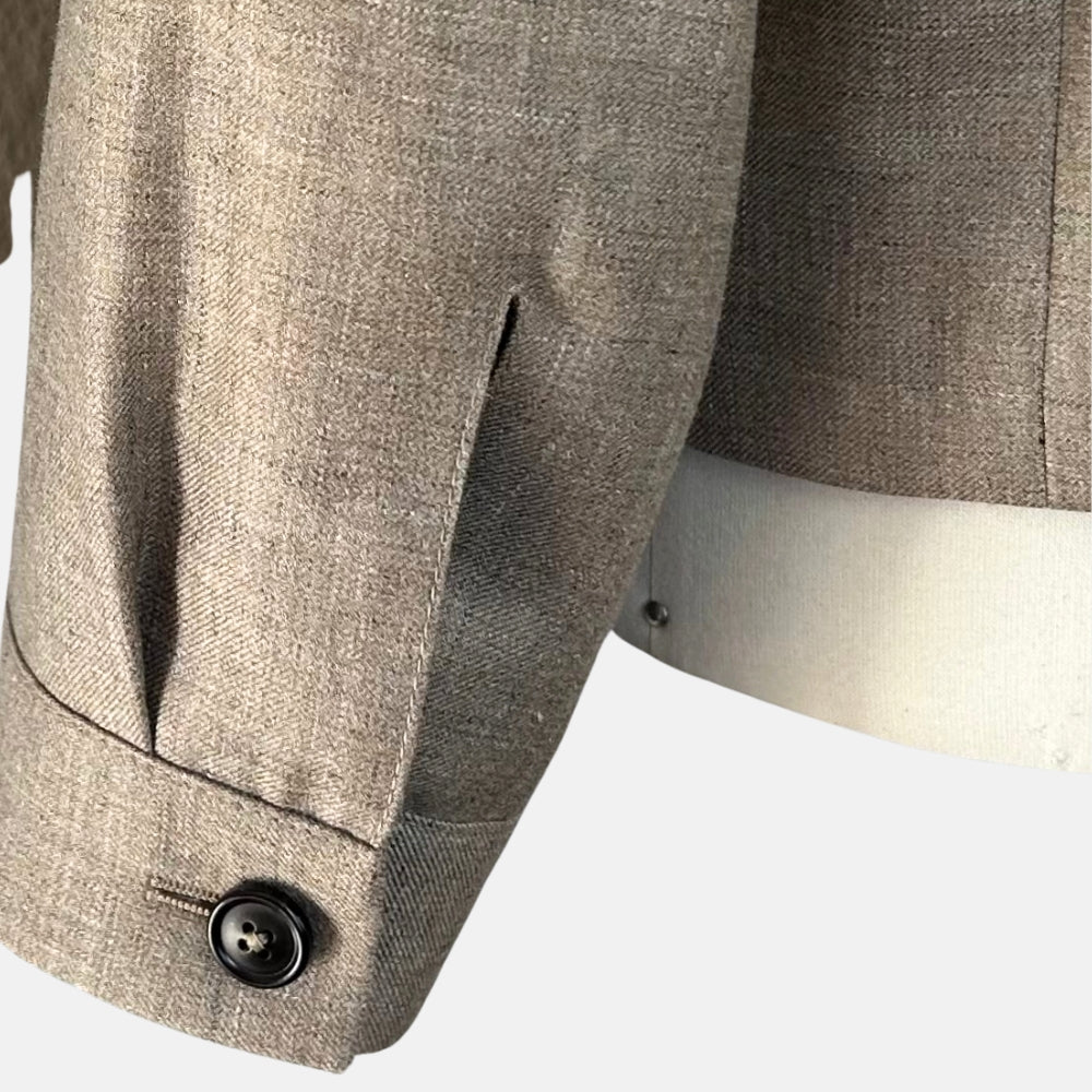 Greige Melange Jacket made of Cashmere/Silk/Linen (EU 50)