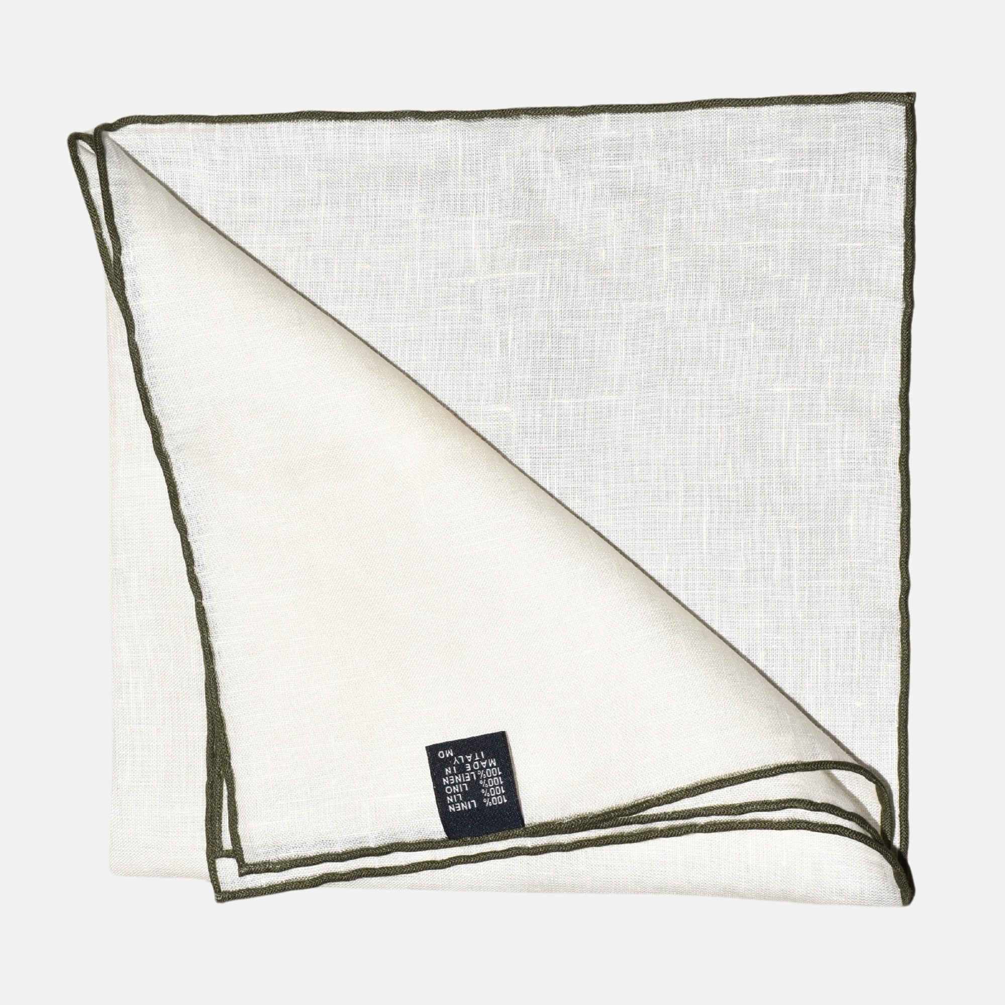 Offwhite Einstecktuch aus Leinen