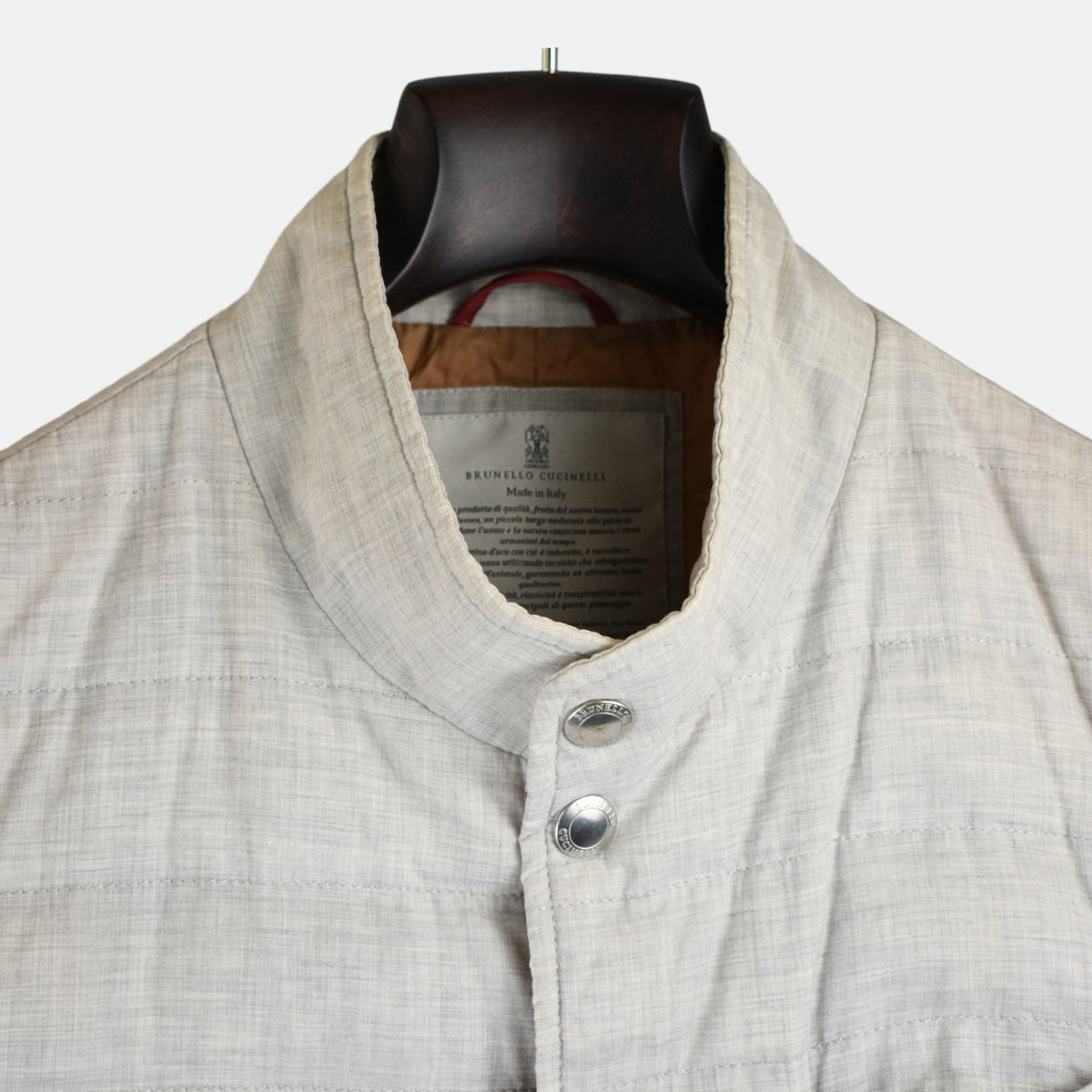 Light Gray Melange Vest made of Cotton (M)