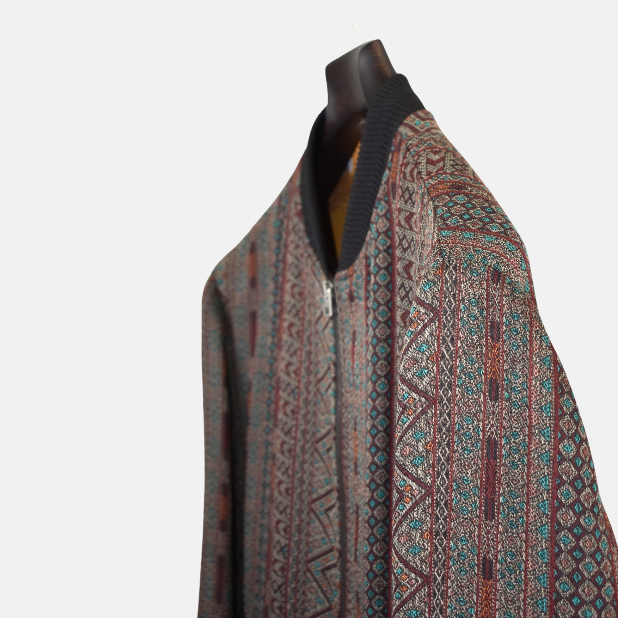 Mehrfarbige Blossonjacke aus Wolle/Seide (M)