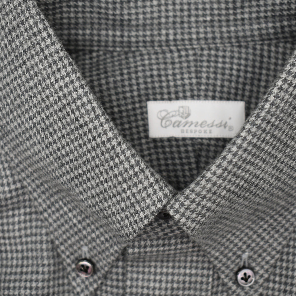 Gray Houndstooth Patterned Shirt made of Cotton (EU 42)