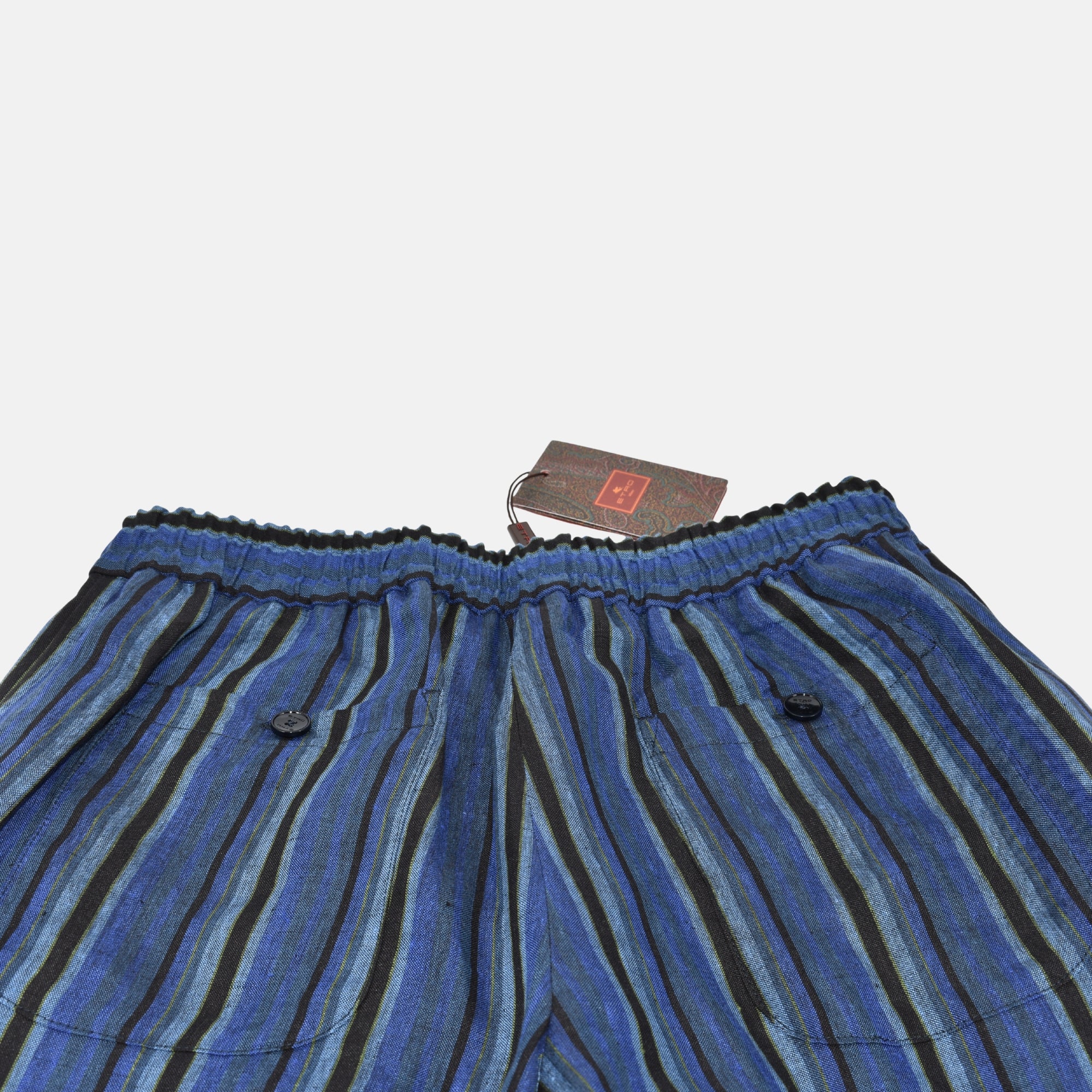 Multicoloured Striped Pants made of Linen (EU 46)