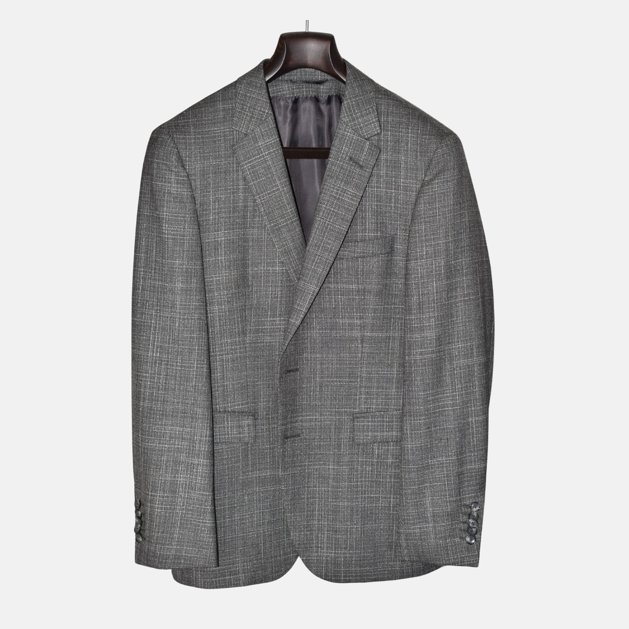 Grey Patterned Suit made of Virgin Wool/Silk (48)