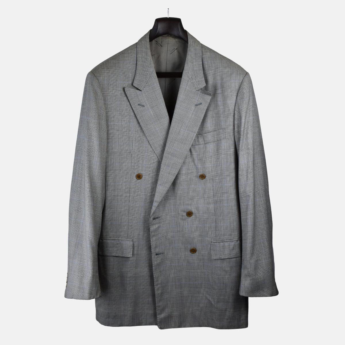 Multicoloured Double Breasted Checkered Suit made of Wool (EU 56)