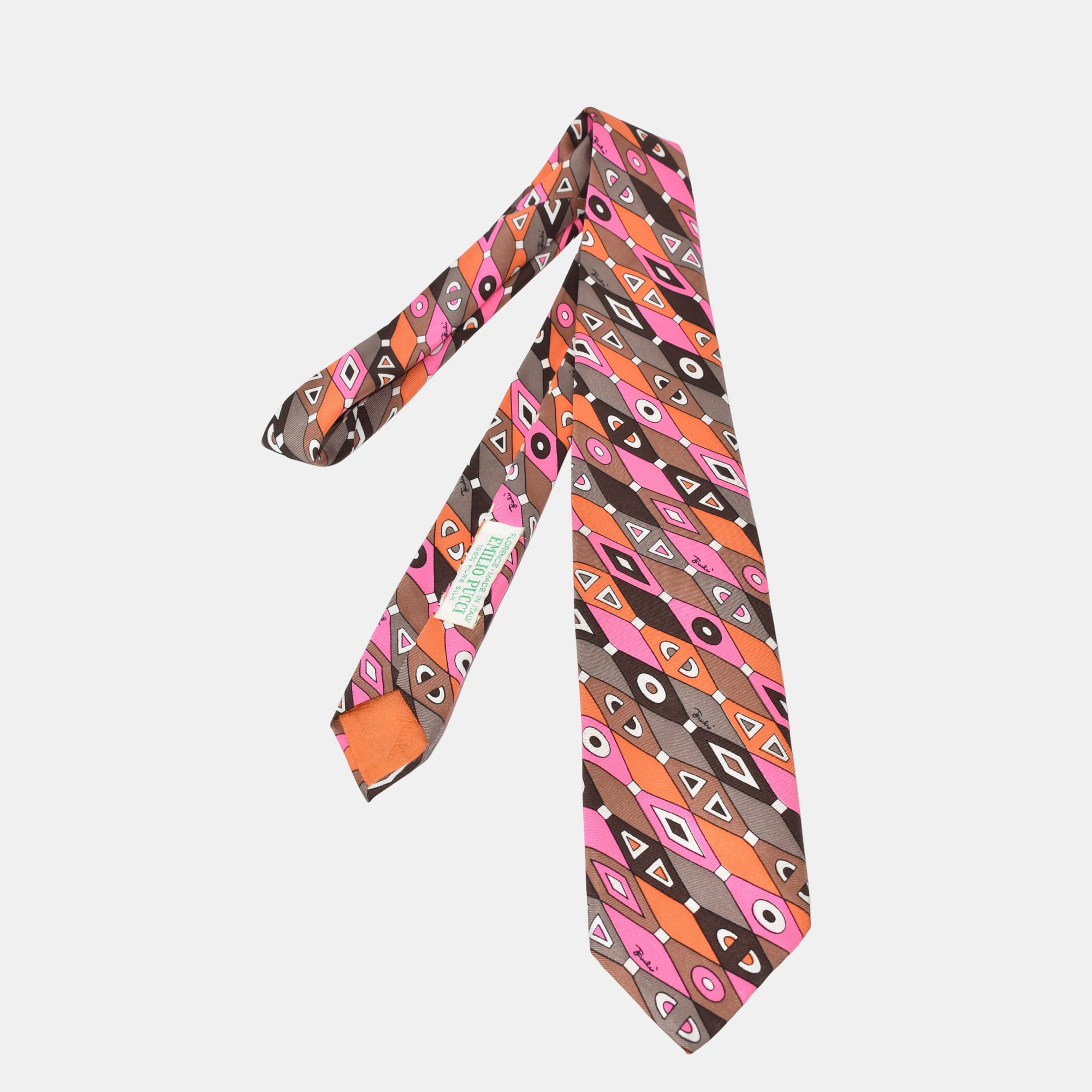 Multicoloured Patterned Tie made of Silk