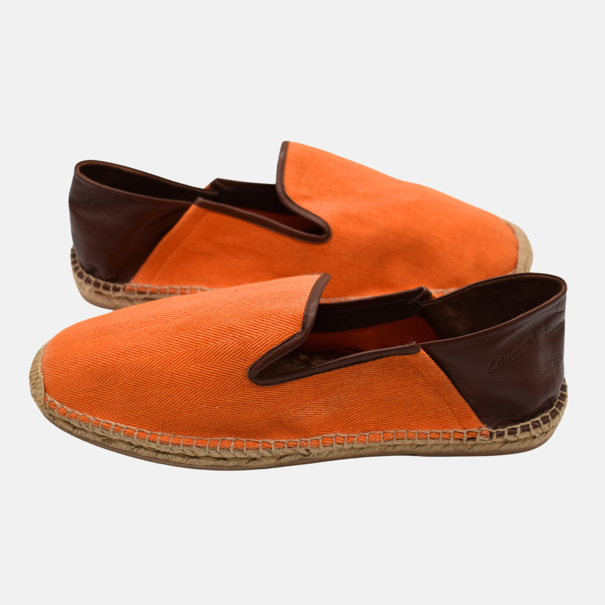 Orange/Brown Espandrilles made of Cotton/Leather (EU 45)