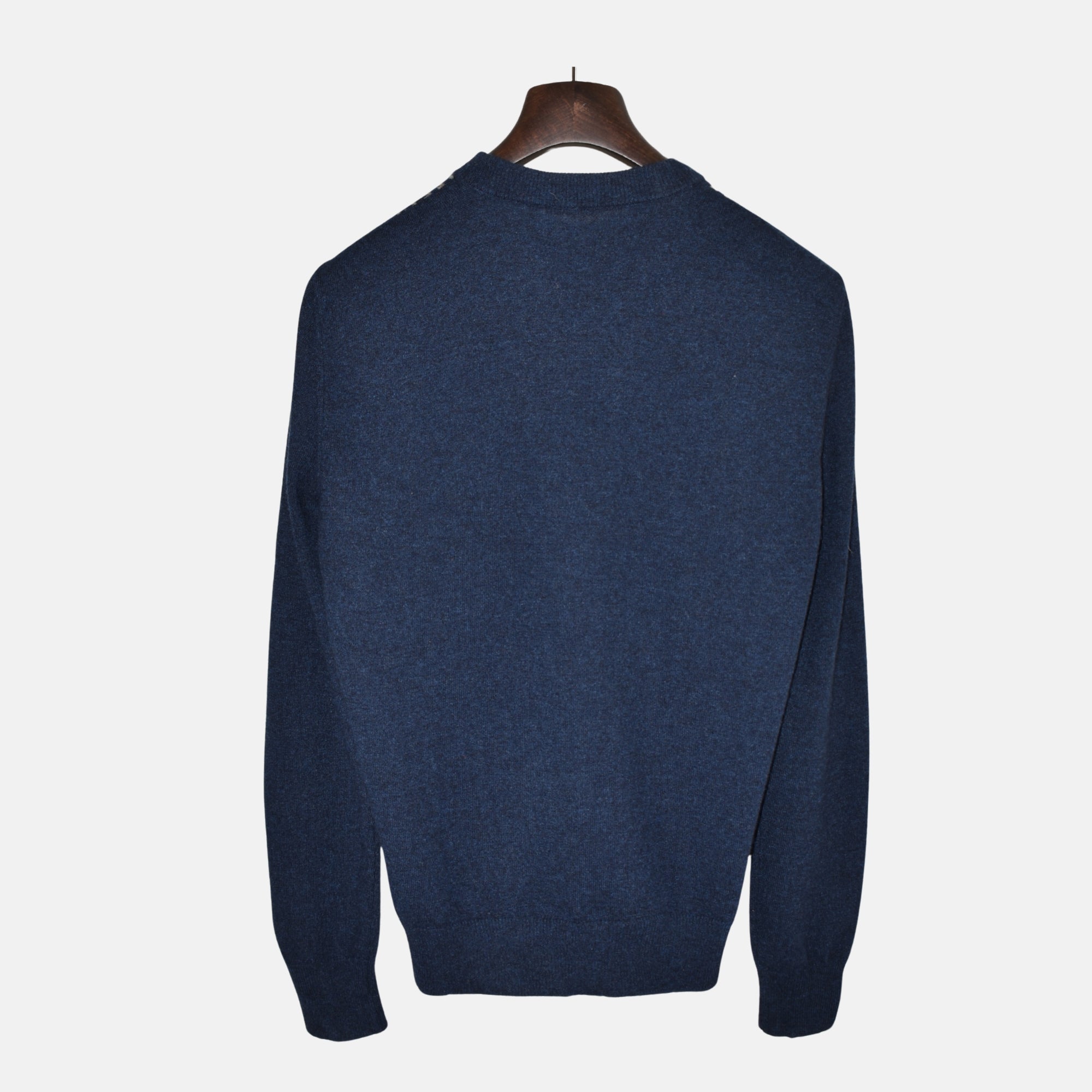 Blue-Beige Patterned Sweater made of Cashmere (EU 48)