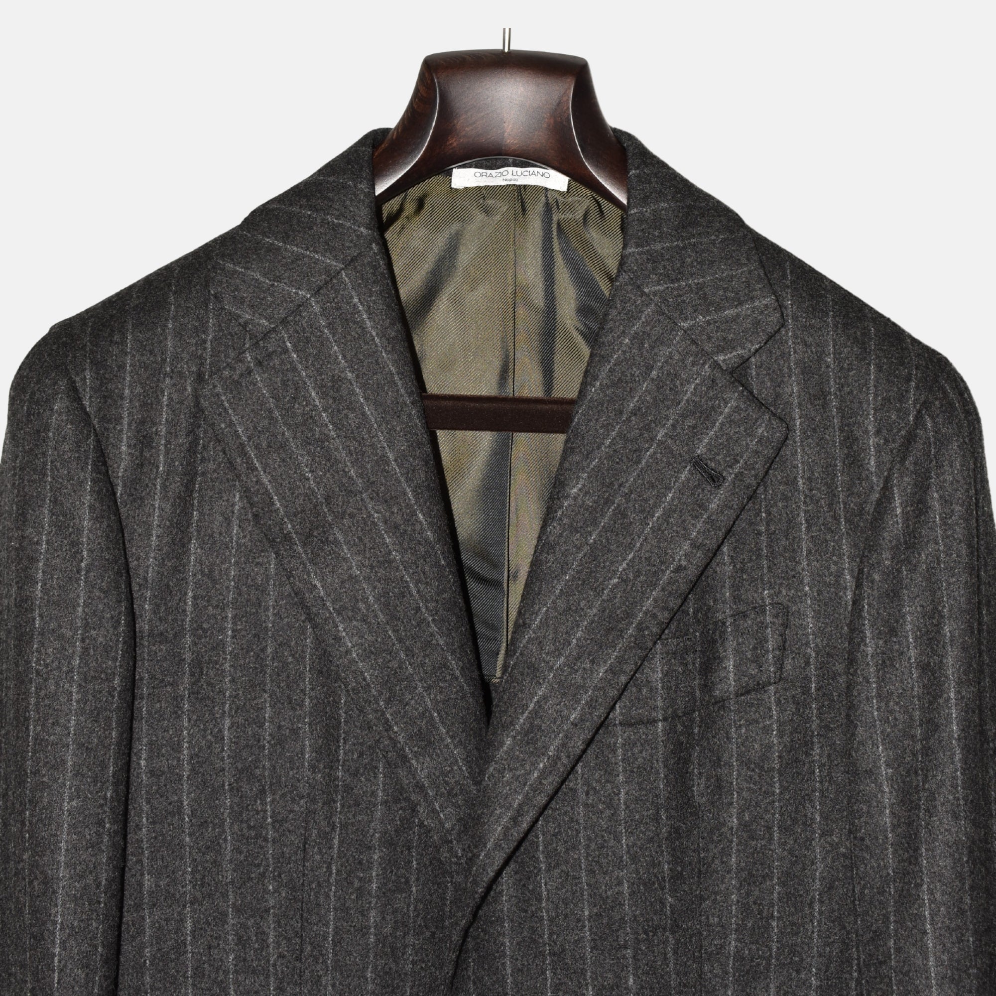 Brown/Grey Chalkstripe Blazer made of Wool (EU 46)