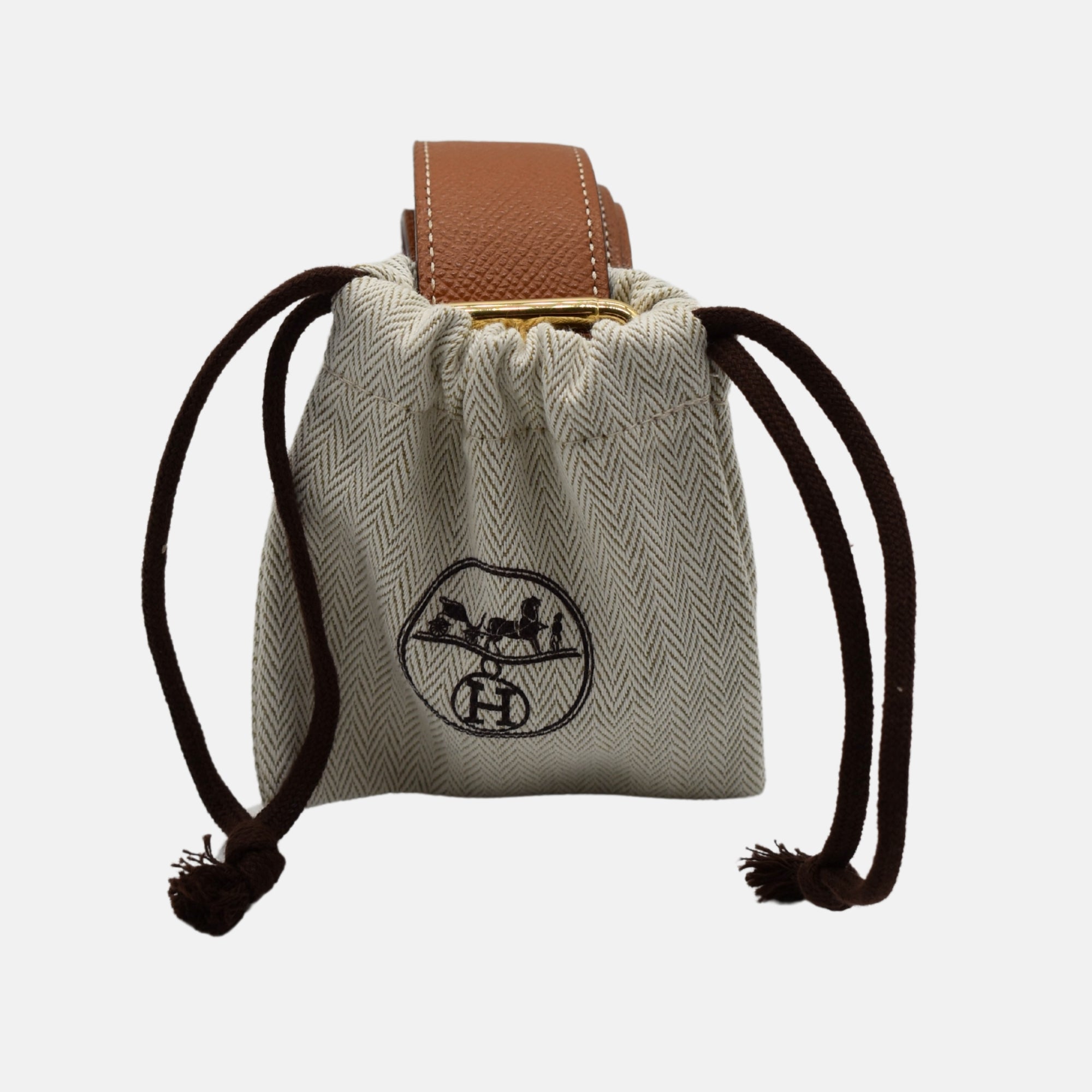 Cognacfarbener Gürtel aus Leder (109,5 cm)
