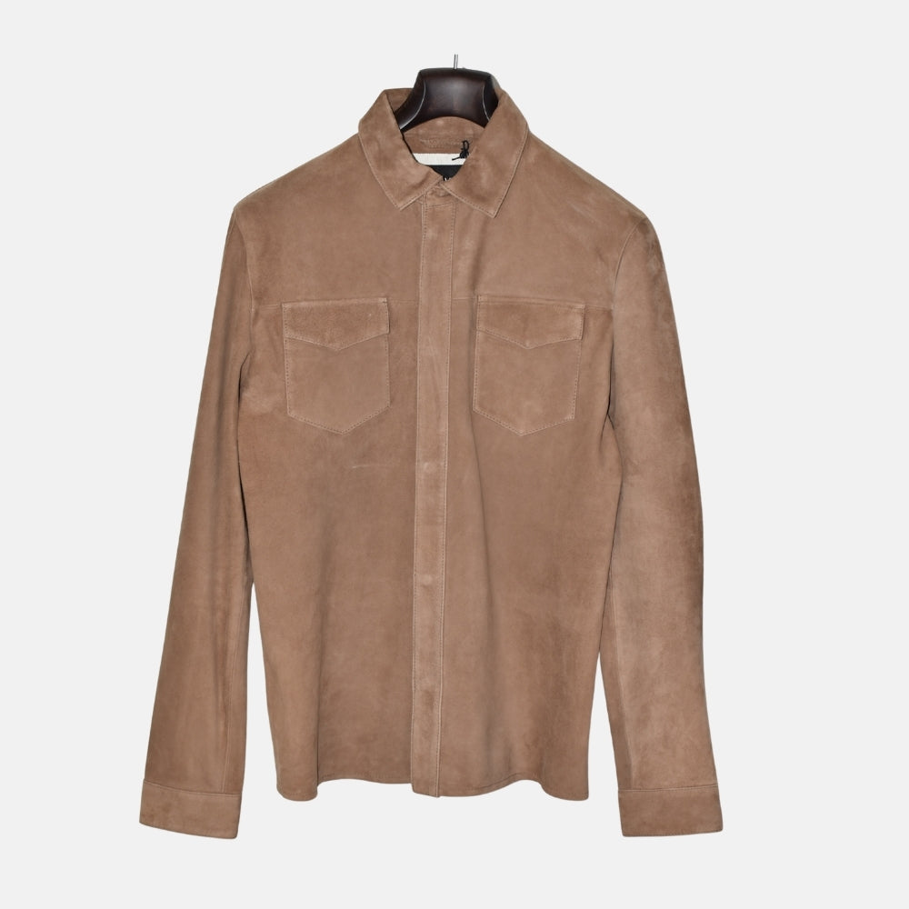 Taupe Overshirt made of Goat Suede (M)