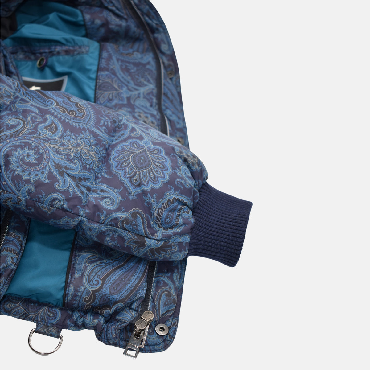Blue Patterned Down Jacket made of Polyamide (S)