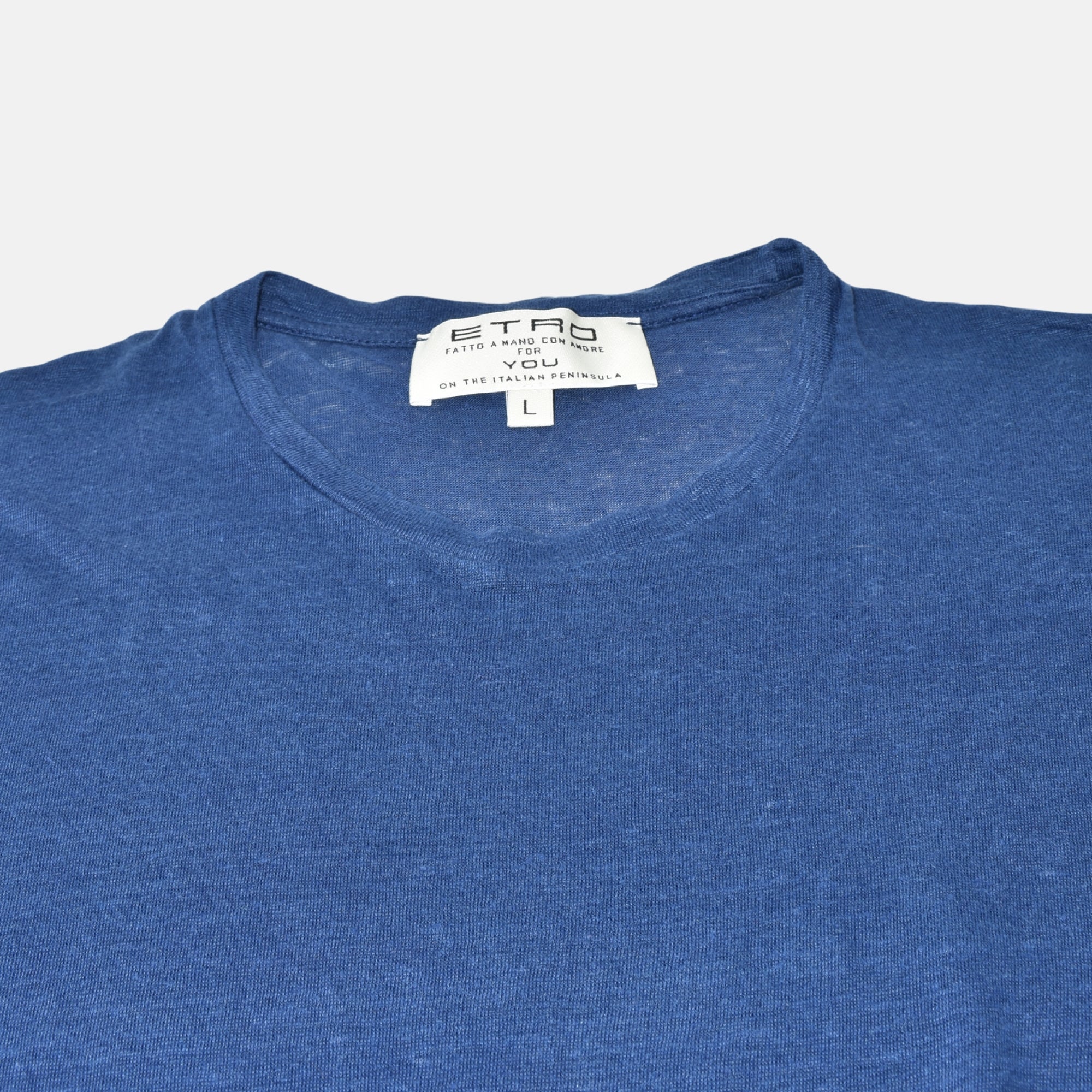 Blue T-Shirt made of Linen (M)