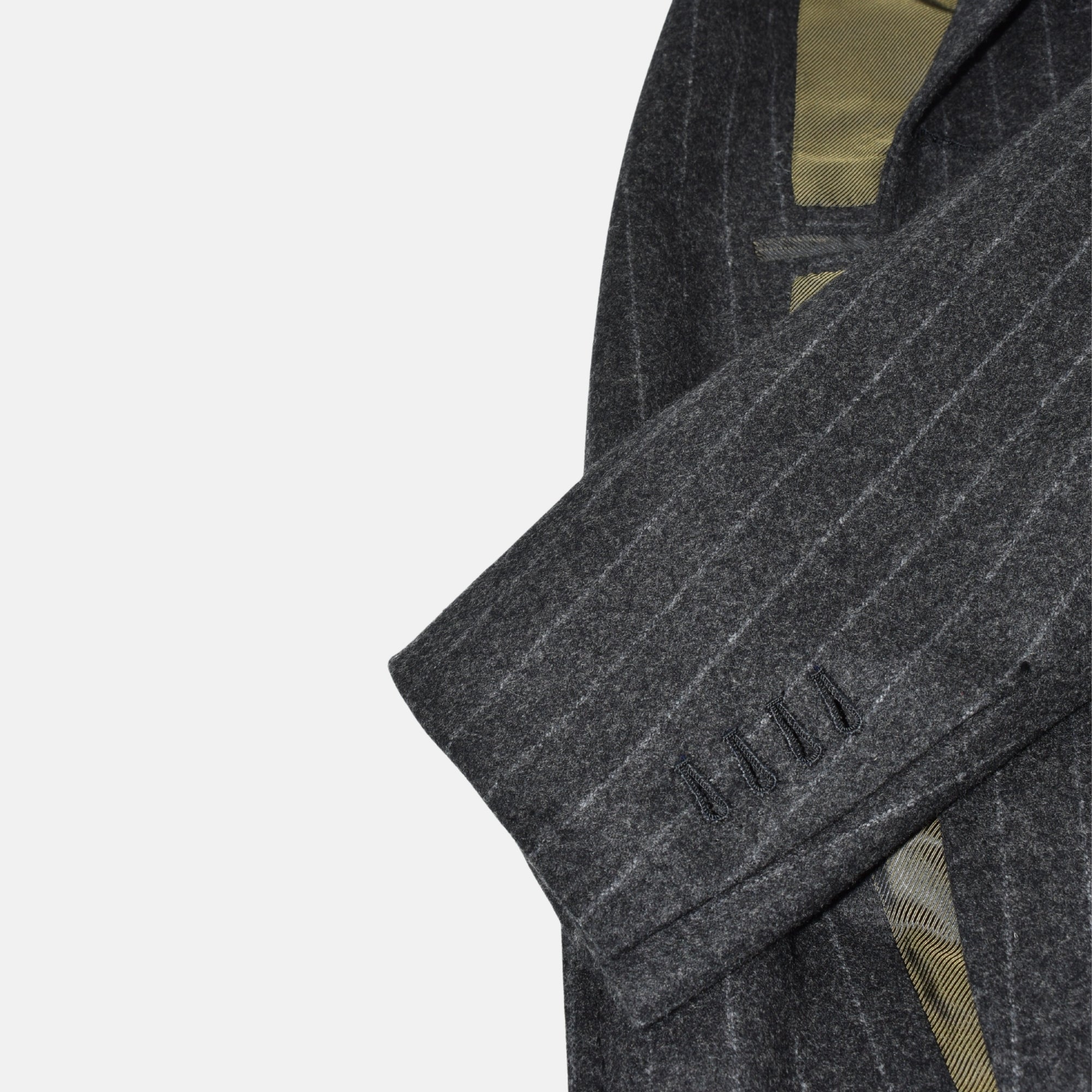Brown/Grey Chalkstripe Blazer made of Wool (EU 46)