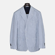 Blue/White Striped Blazer made of Cotton/Silk (EU 54)
