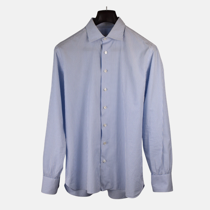 Blue-White Striped Shirt made of Cotton (EU 41)