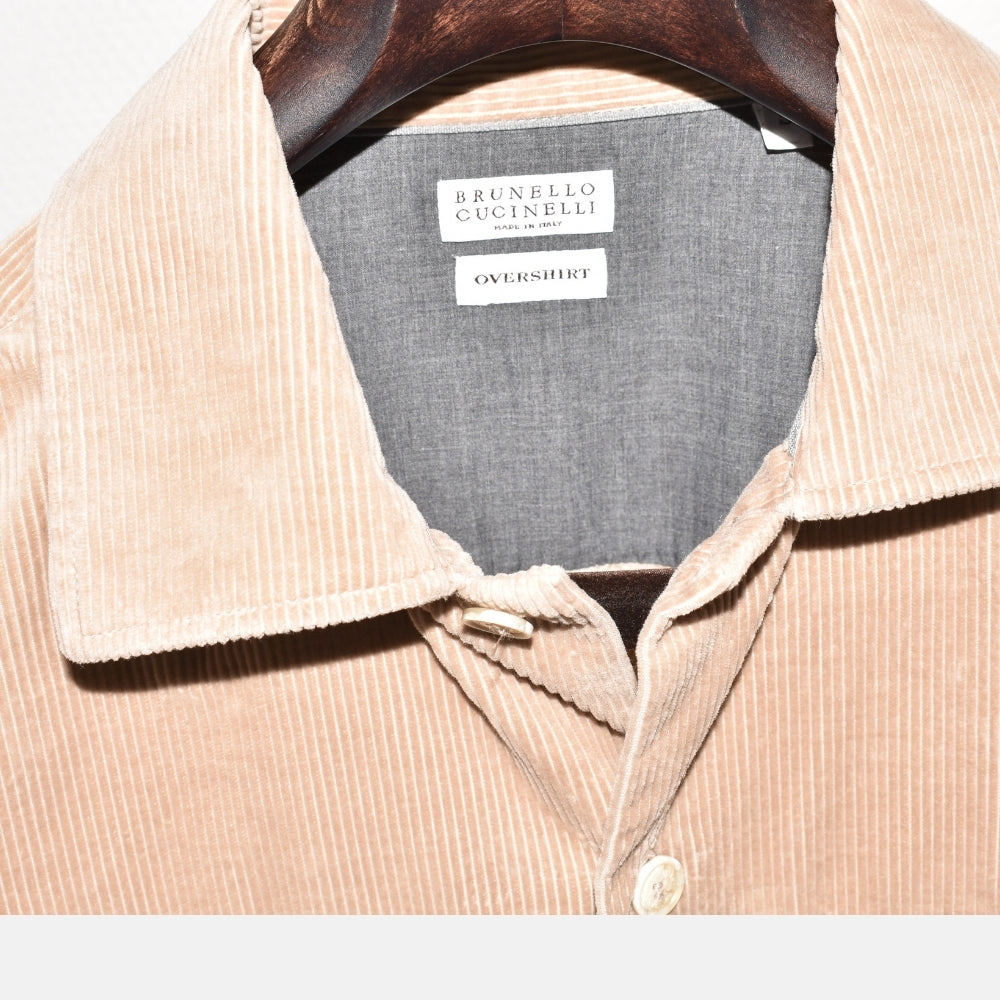 Beige Corduroy Overshirt made of Cotton (S)