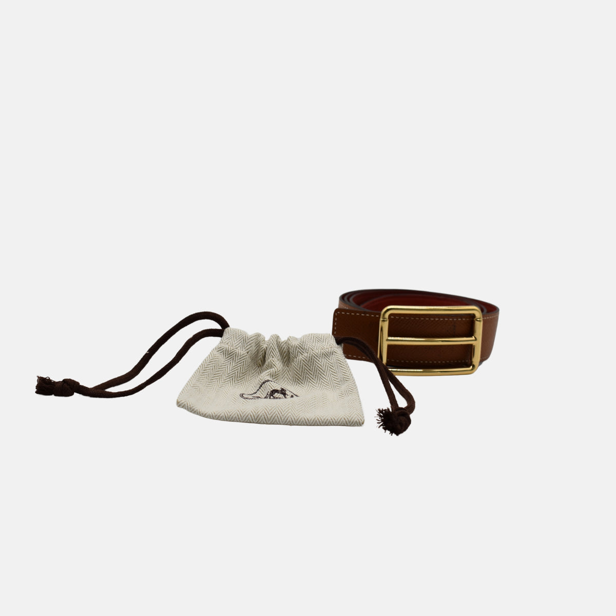 Cognac Belt made of Leather (109,5 cm)