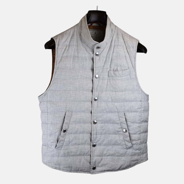 Light Gray Melange Vest made of Cotton (M)