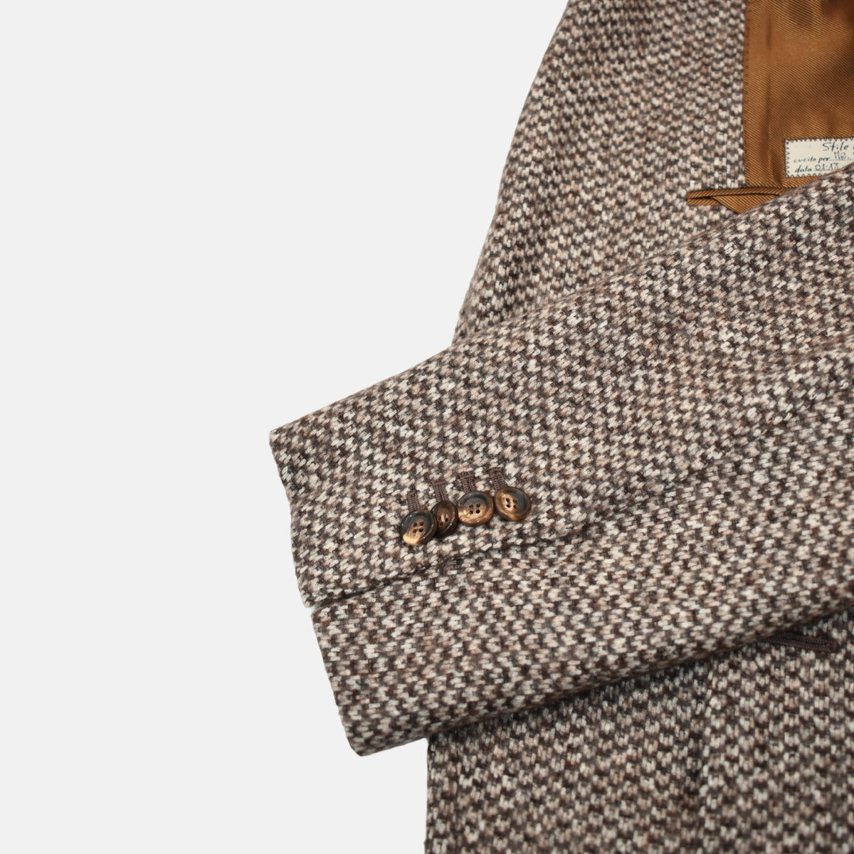 Brown/Creme Blazer made of Wool/Baby Alpaca/Polyamide (EU 54)