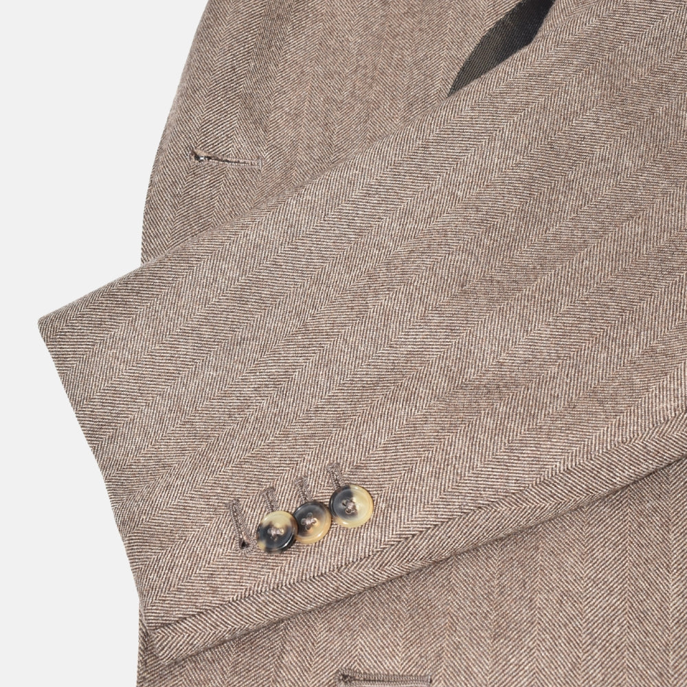 Brown Herringbone Coat made of Wool/ Cashmere (EU 50)