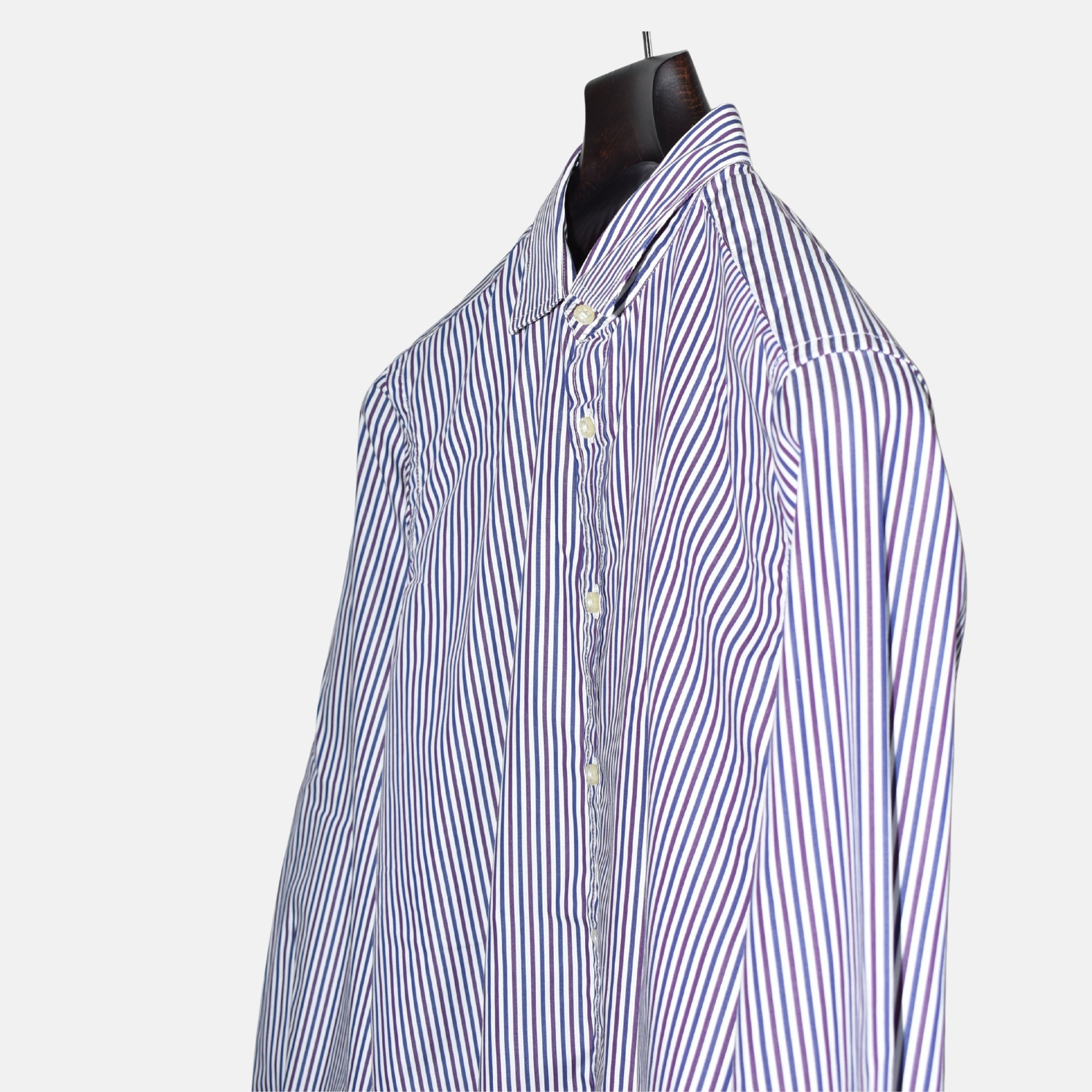Blue-White Striped Shirt made of Cotton (EU 40)
