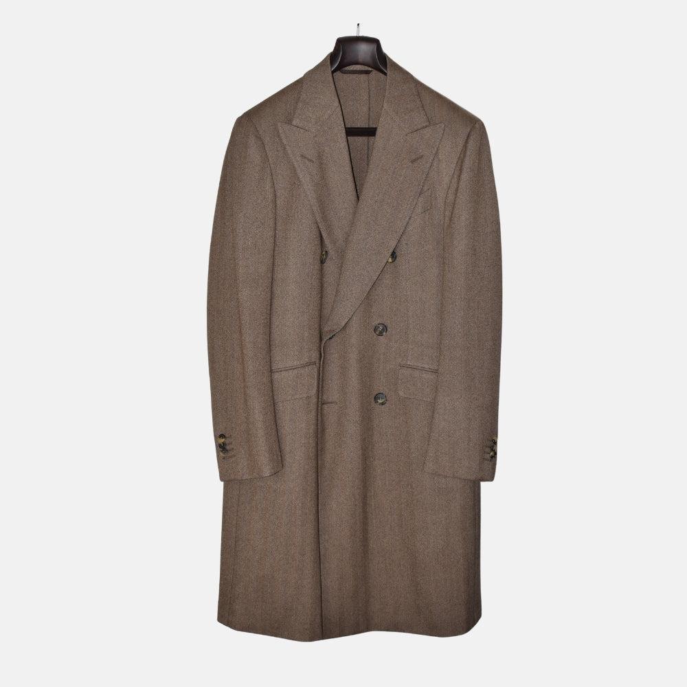 Brown Herringbone Coat made of Wool/ Cashmere (EU 50)