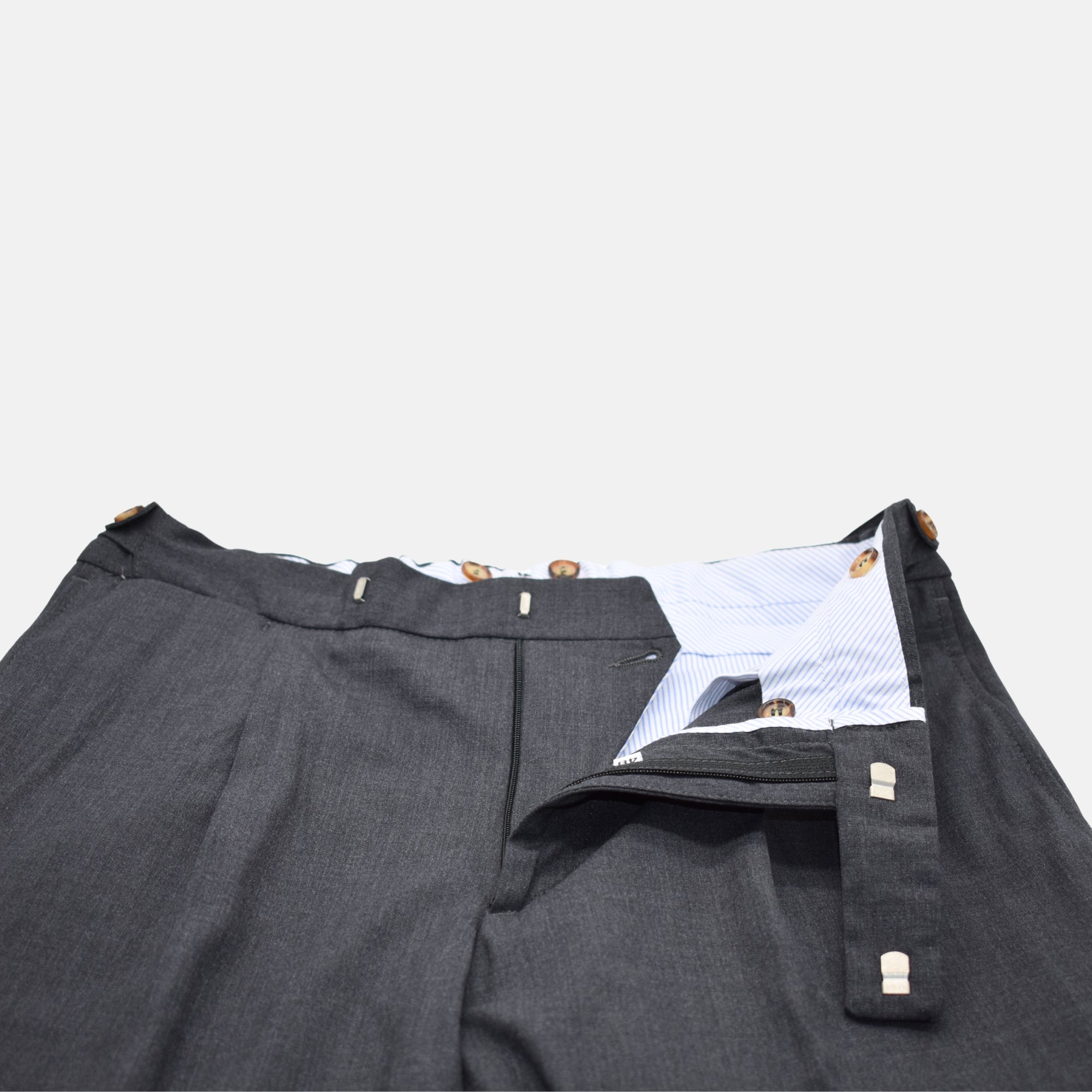 Gray Trousers made of Wool/Polyamide/Elastane (EU 48 / 54 / 56)