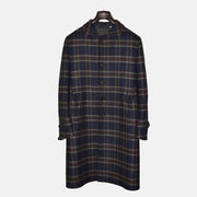 Navy-Brown Checkered Coat made of Wool (EU 50)