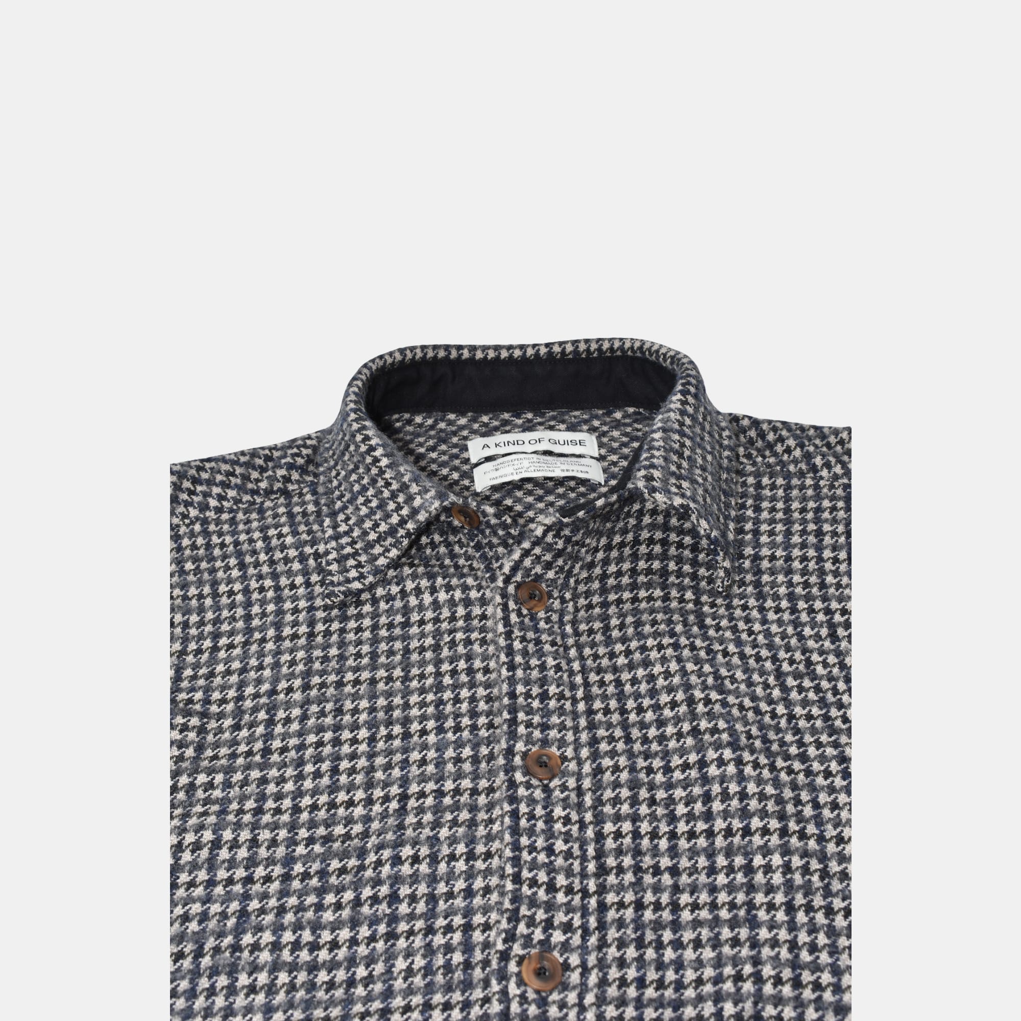 Gray Houndstooth Overshirt made of Virgin Wool/Polyamide (M)