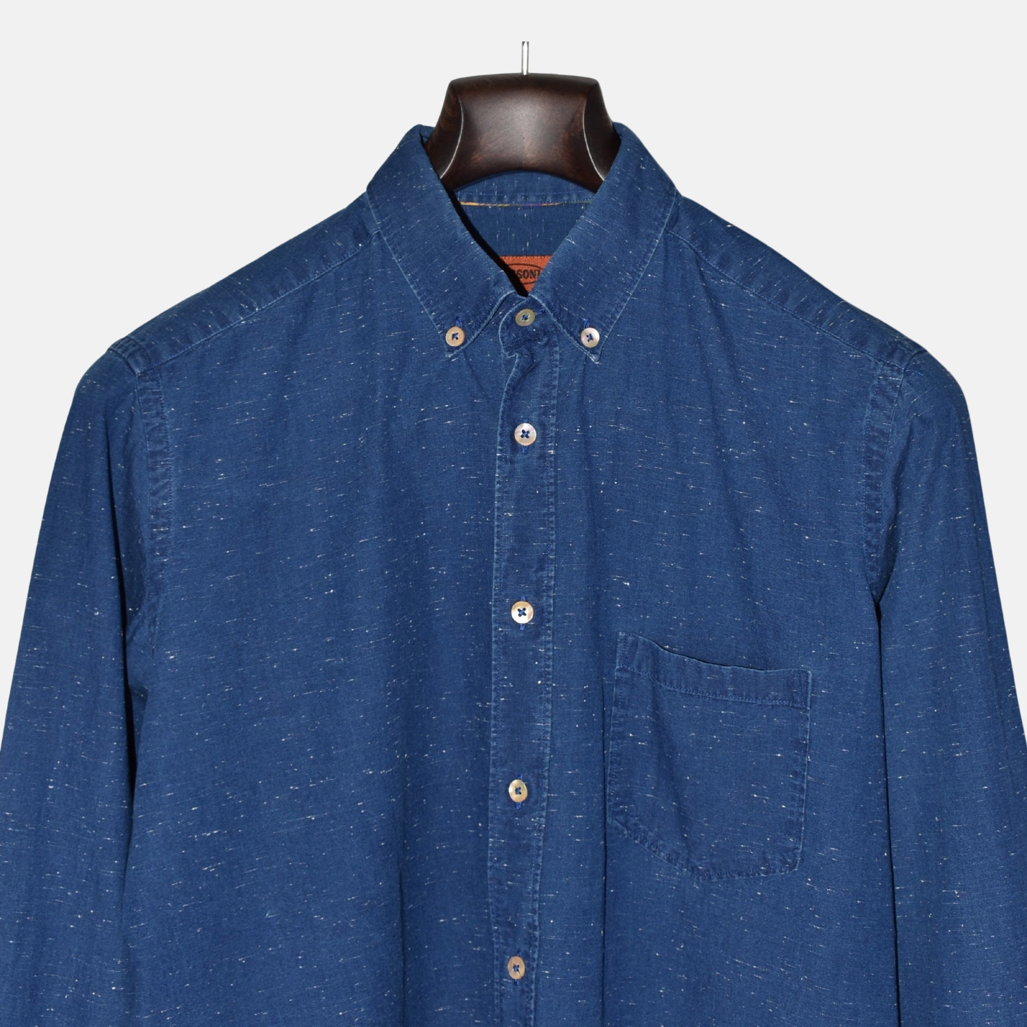 Blue Patterned Shirt made of Cotton (M)