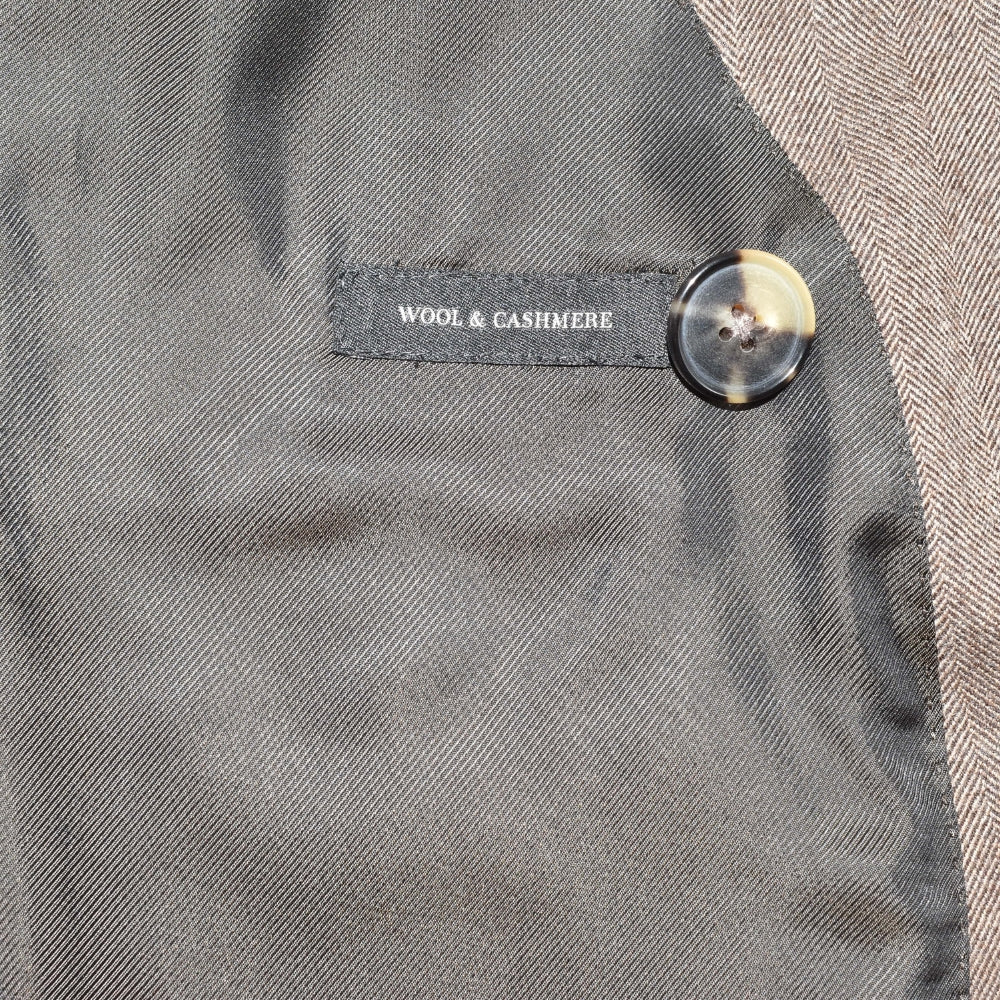 Brown Herringbone Coat made of Wool/ Cashmere (EU 50)