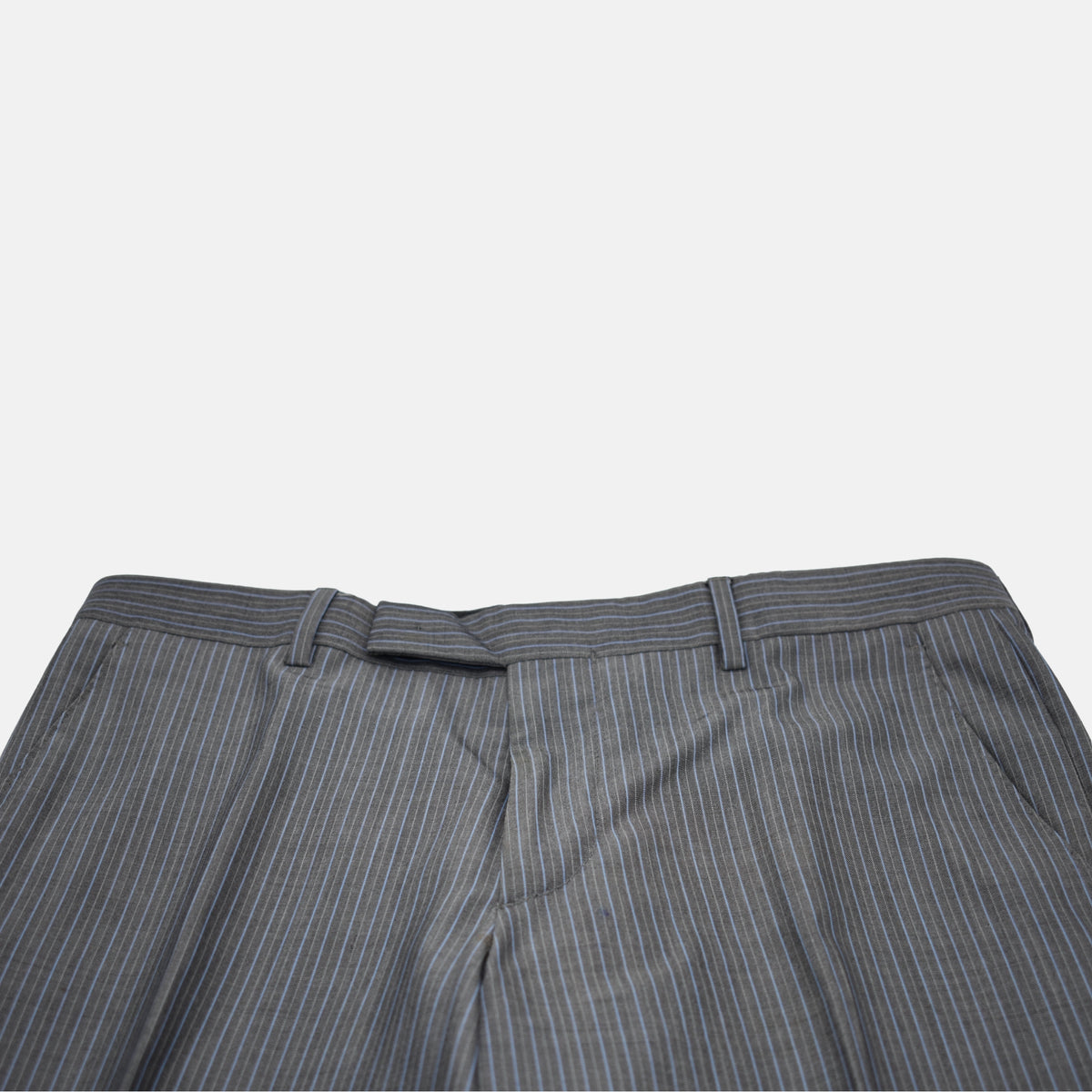 Gray/Light Blue Striped Suit made of Wool (EU 46)