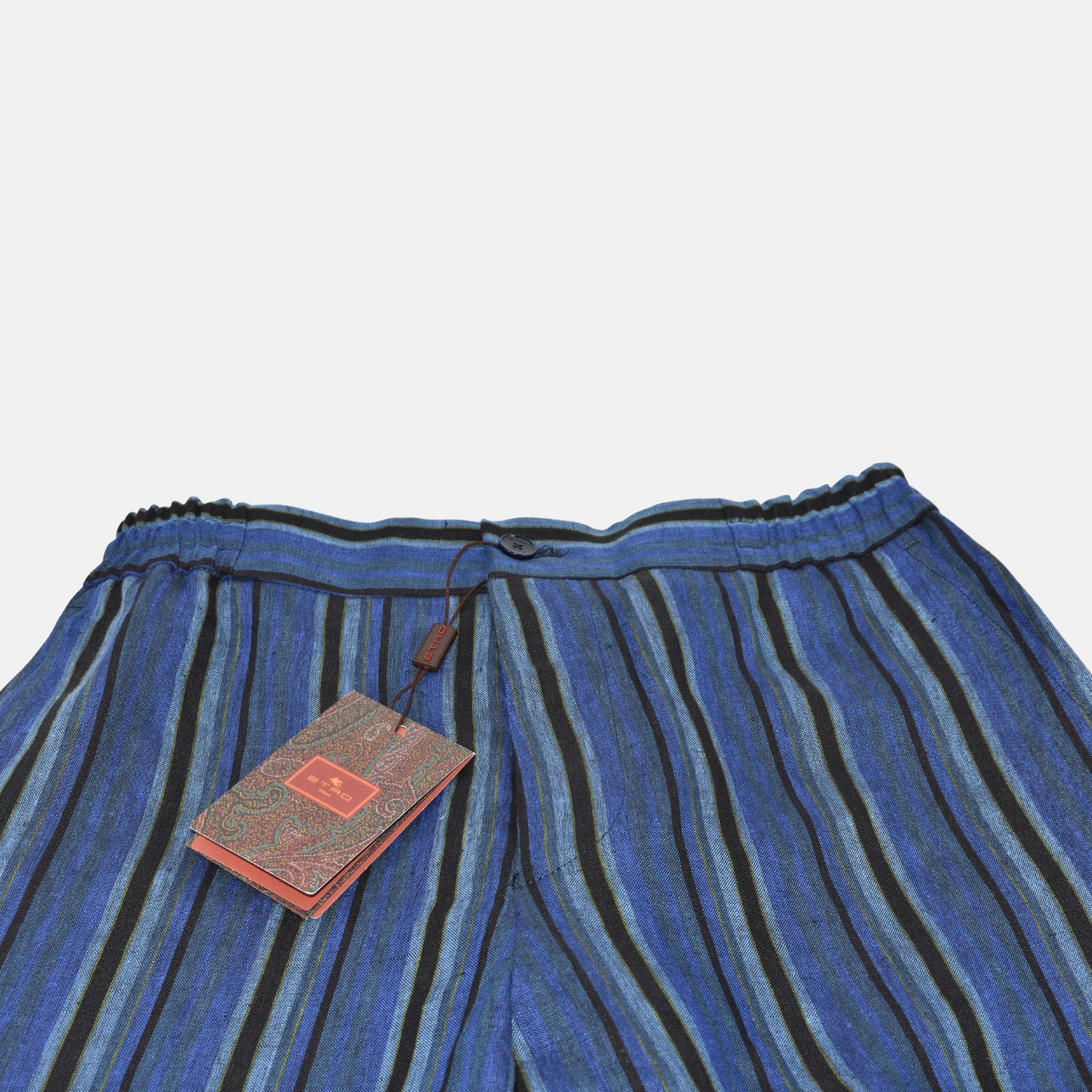 Multicoloured Striped Pants made of Linen (EU 46)