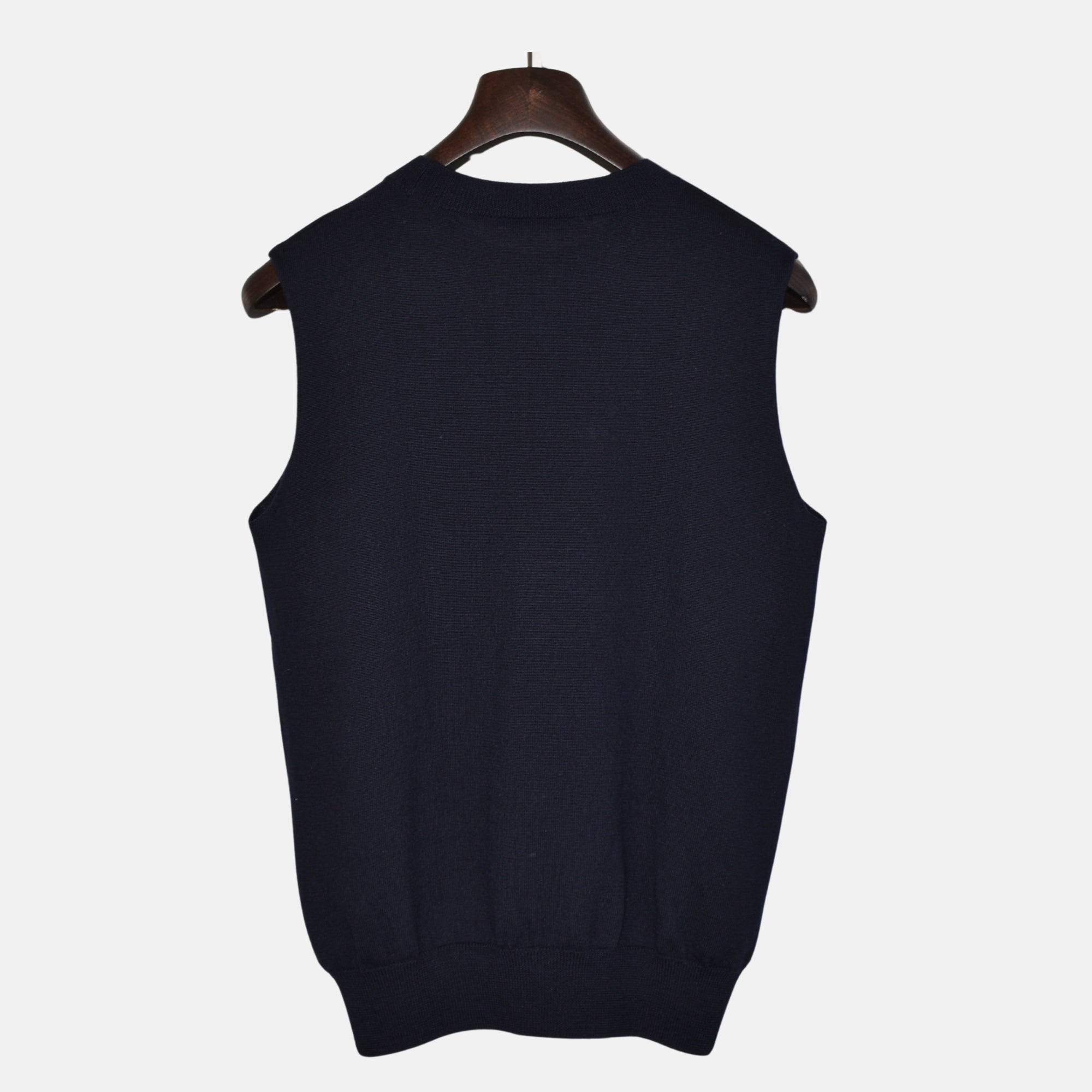Navy Sweater Vest made of Merinho Wool (S)