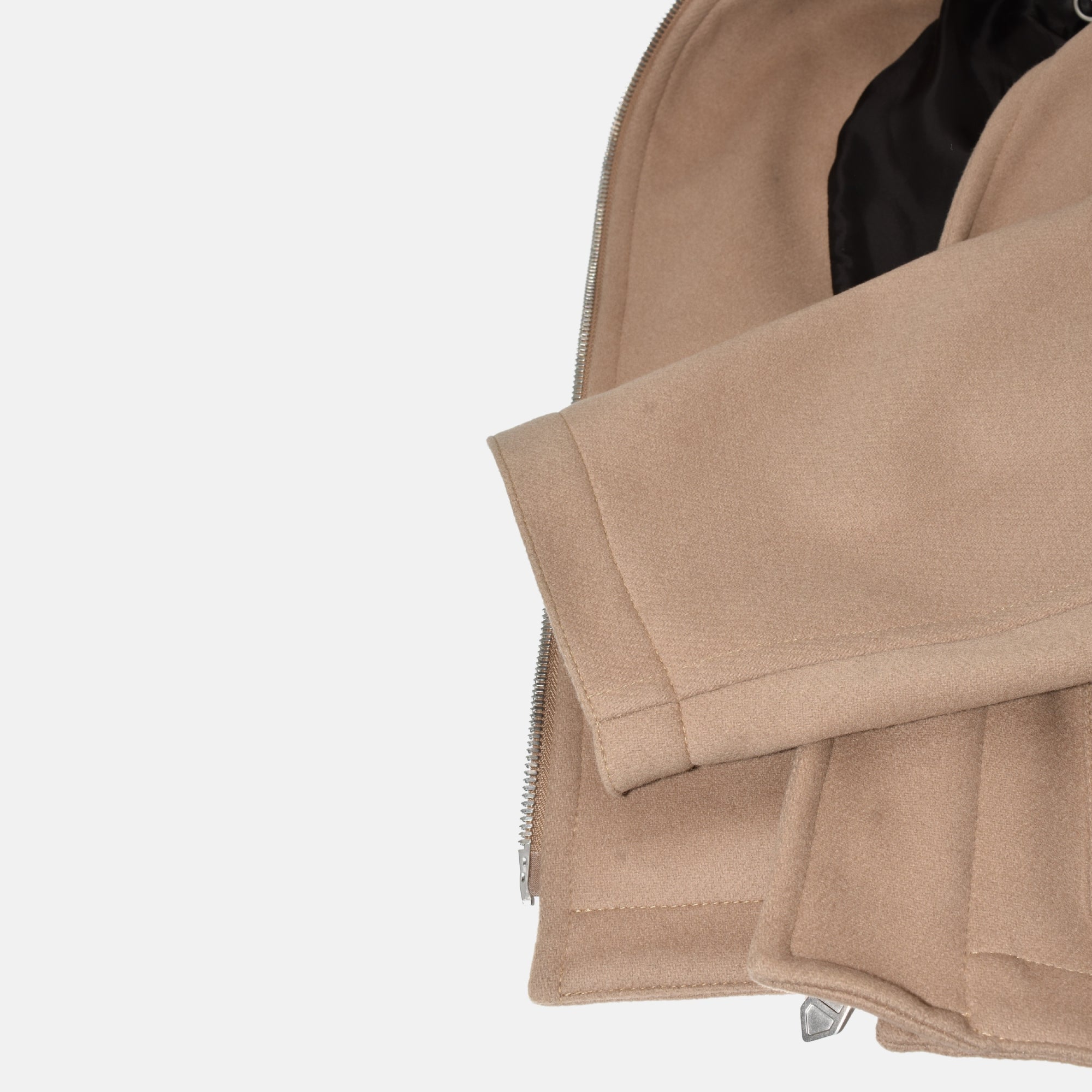 Beige/Braune Jacke aus Wolle/Leder (EU 48)