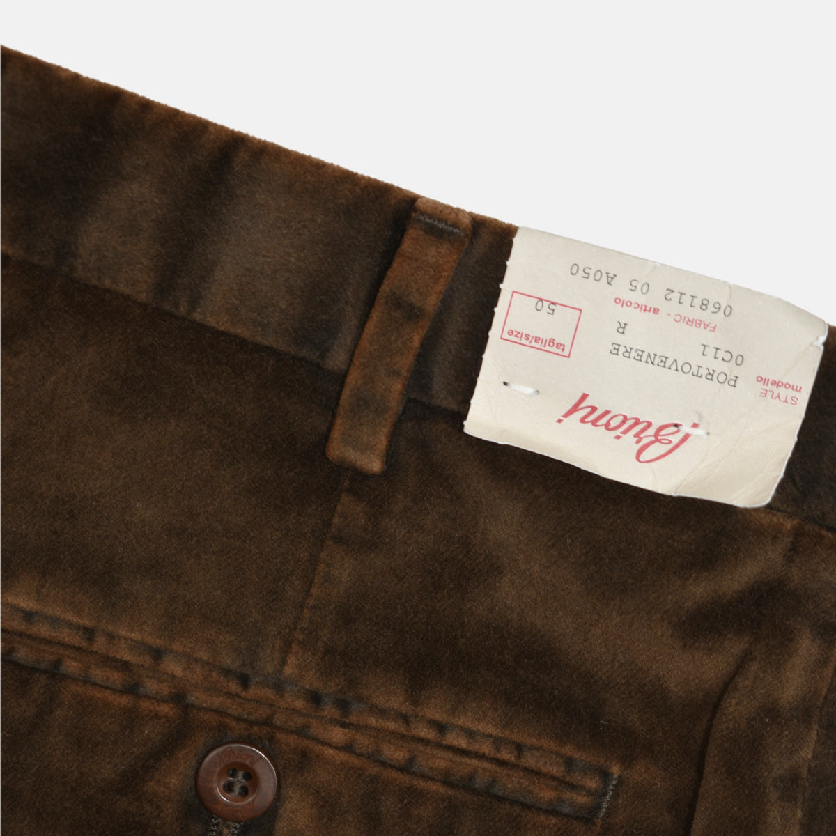 Brown Velvet Trousers made of Cotton (EU 50)