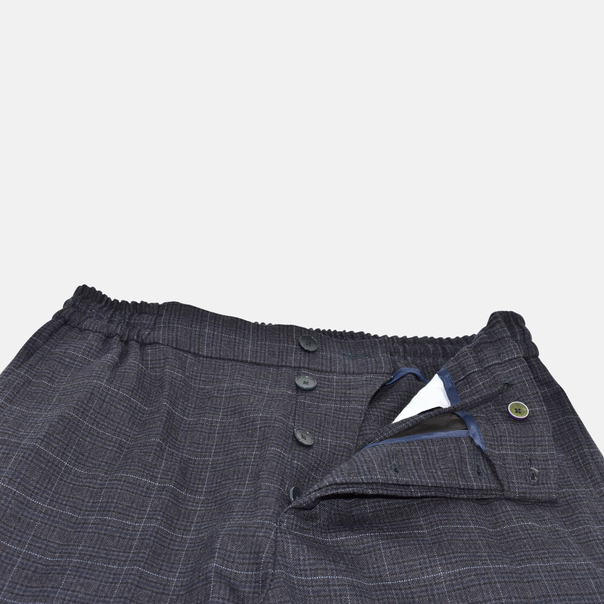 Gray Checkered Jogg Pants made of Wool (EU 46)