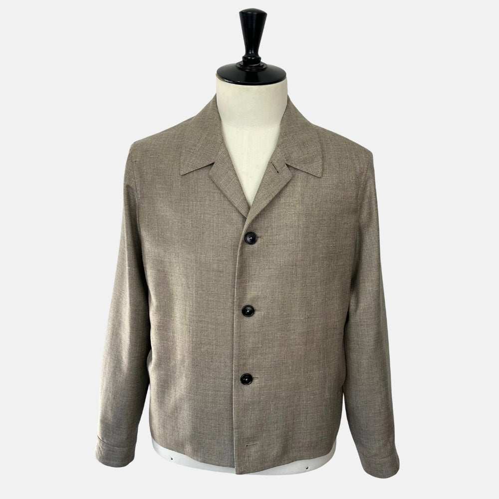 Greige Melange Jacket made of Cashmere/Silk/Linen (EU 50)