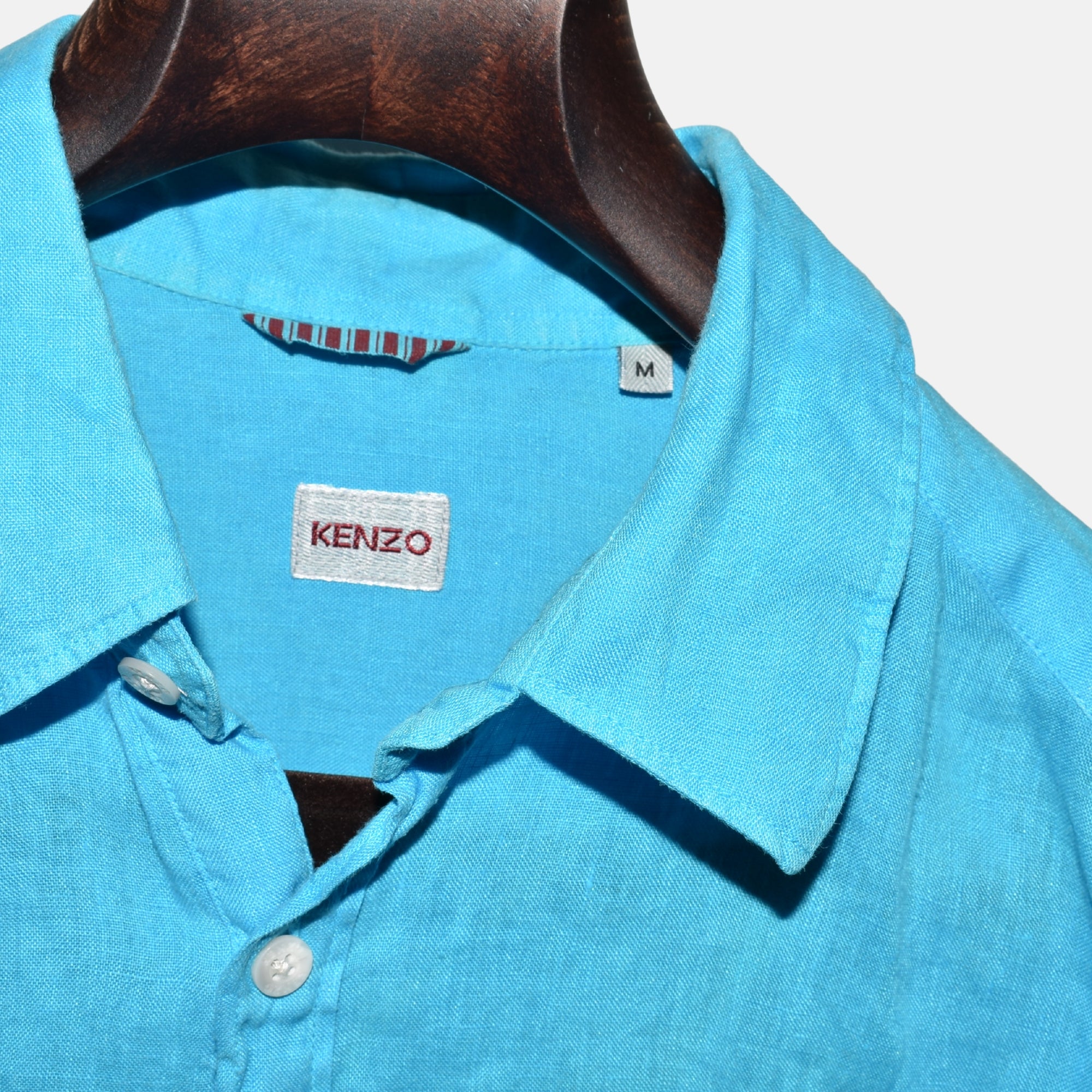 Turquoise Shirt made of Linen (M)