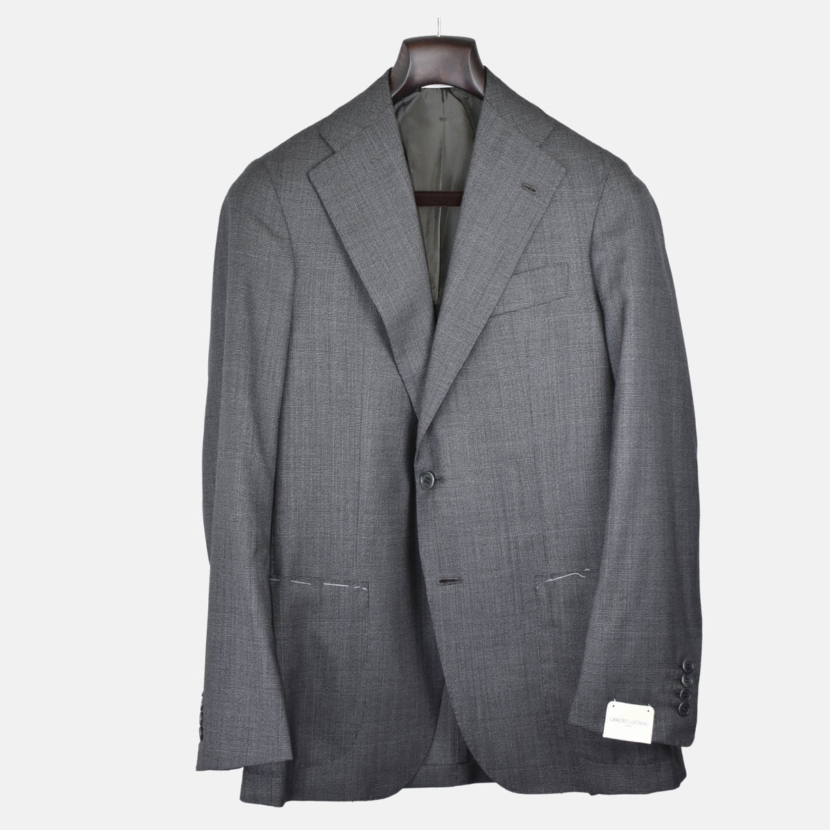 Gray-Black Checkered Blazer made of Wool (EU 50)