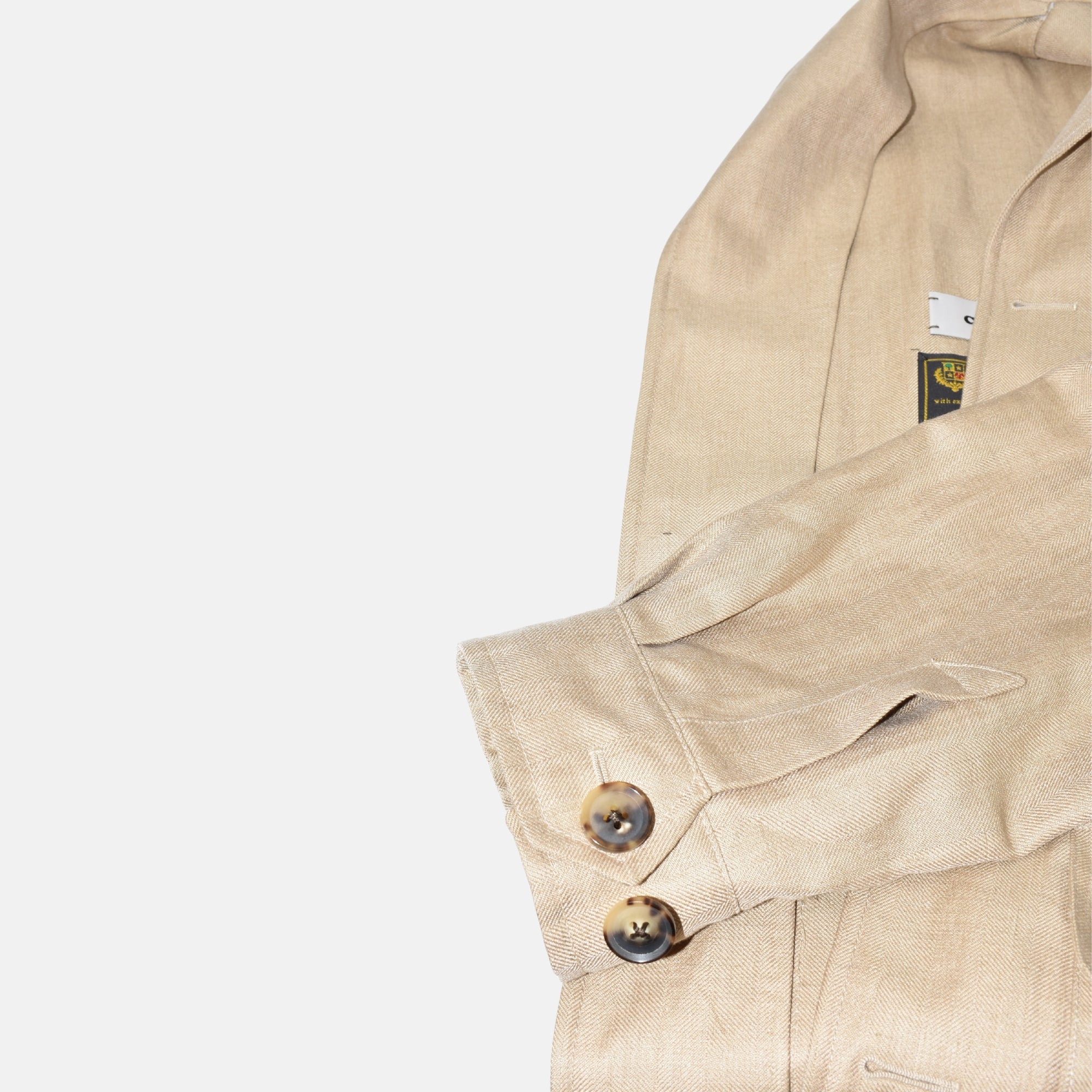 Beige Safari Jacket made of Linen/Camel Hair/Silk (EU 52)