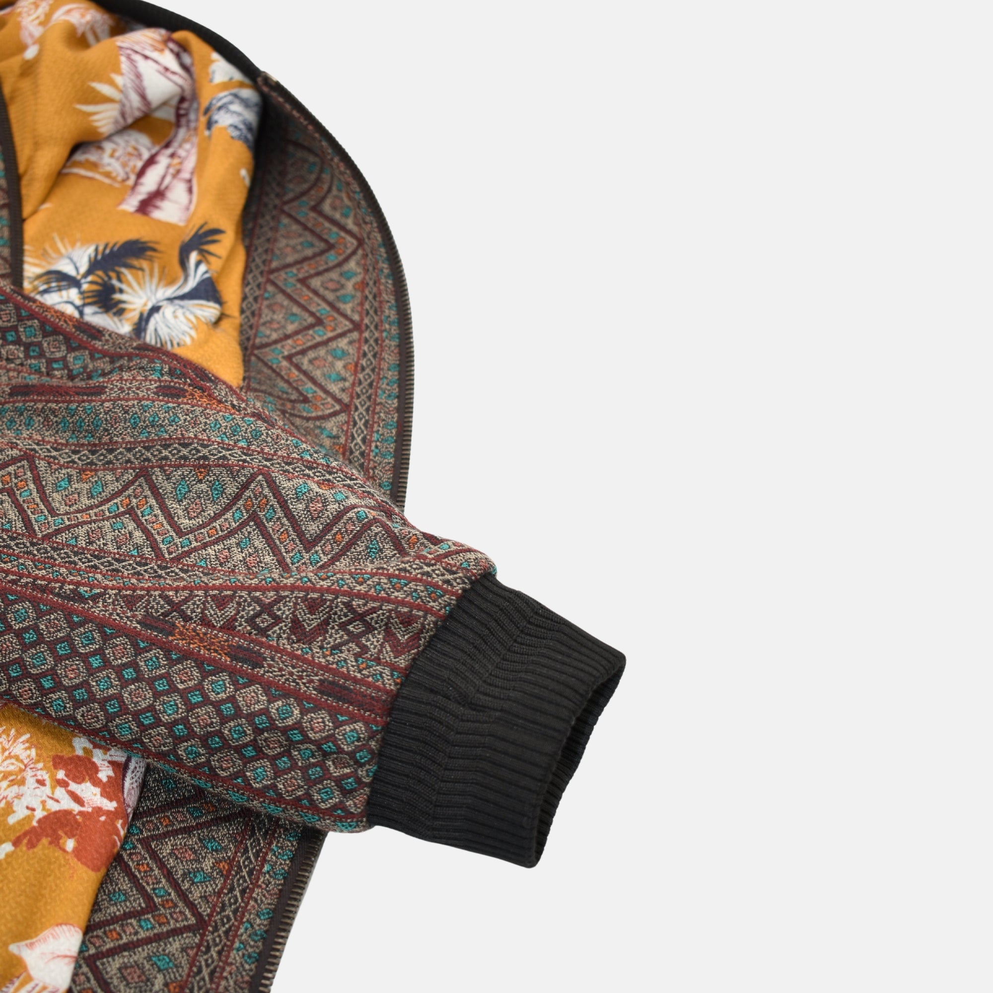 Mehrfarbige Blossonjacke aus Wolle/Seide (M)
